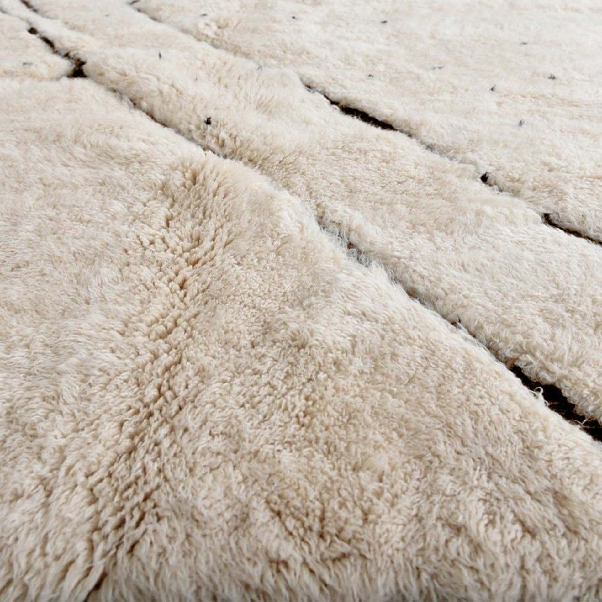 Alfombra Marroquí Hecha a Mano de Lana 7x10 - Alfombra Boho Geométrica Neutra en Marfil para Sala de Estar y Dormitorio - Beni Ourain - Image 4