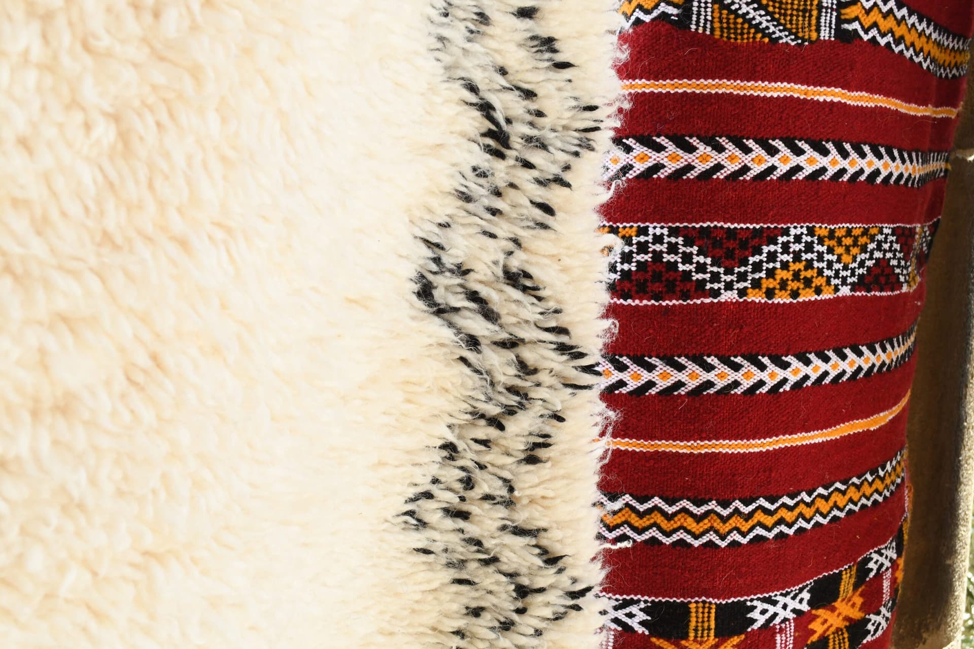 Tapis Marocain Beni Ourain 5x9 Laine Ivoire Noir Minimaliste Salon Berbère - Image 11