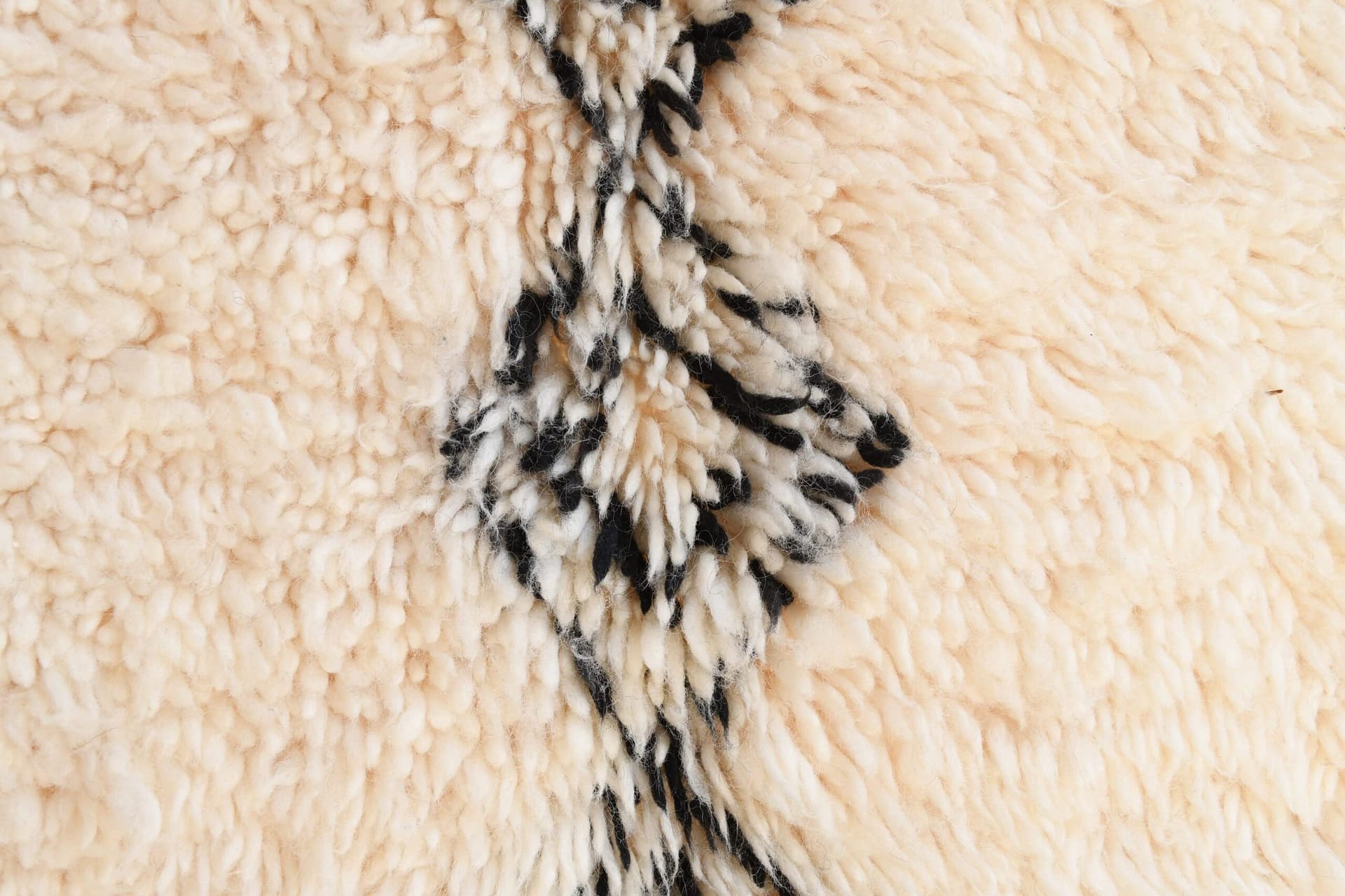 Tapis Marocain Beni Ourain 5x9 Laine Ivoire Noir Minimaliste Salon Berbère - Image 12