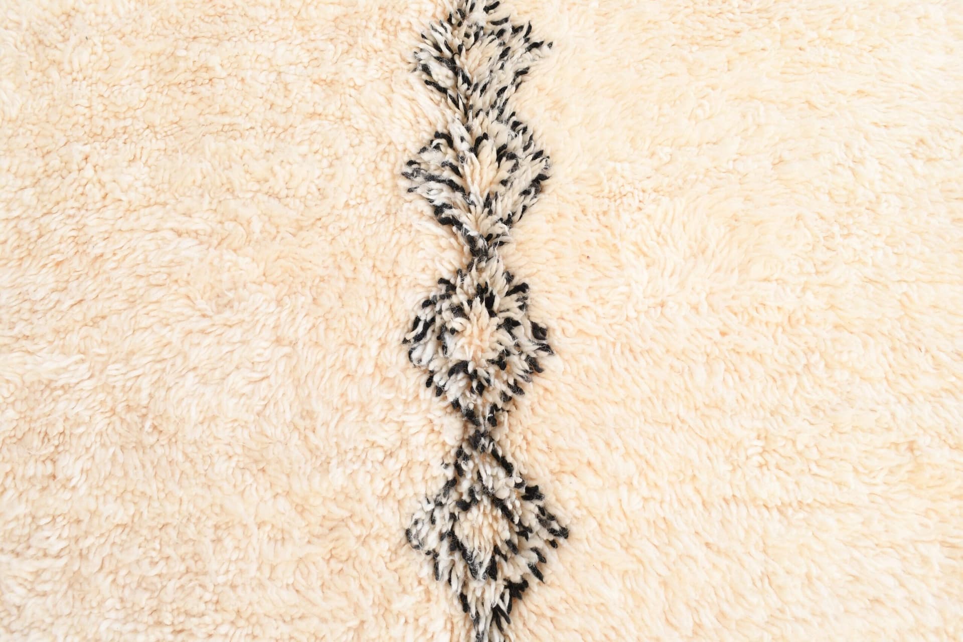 Tapis Marocain Beni Ourain 5x9 Laine Ivoire Noir Minimaliste Salon Berbère - Image 13