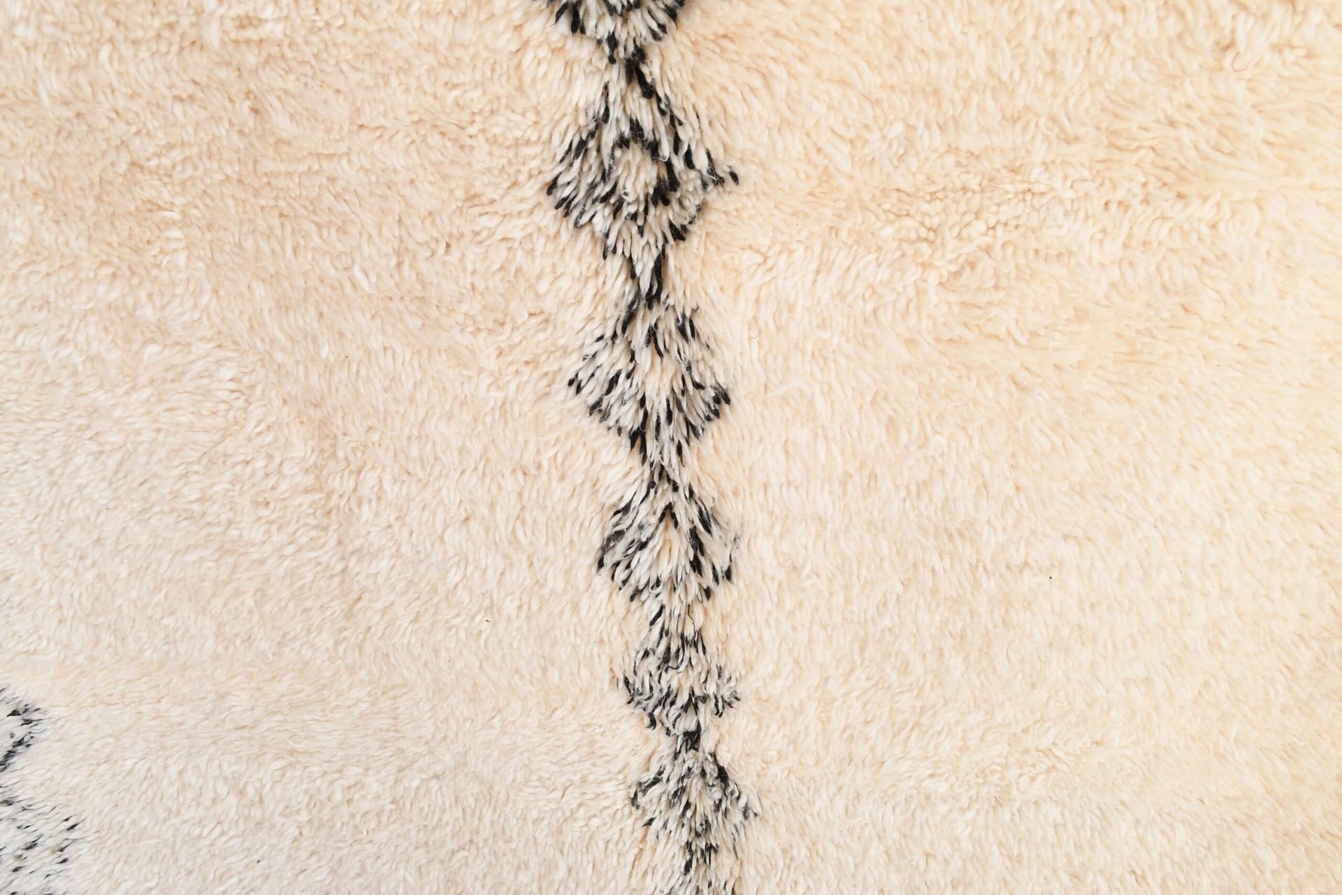 Tapis Marocain Beni Ourain 5x9 Laine Ivoire Noir Minimaliste Salon Berbère - Image 14