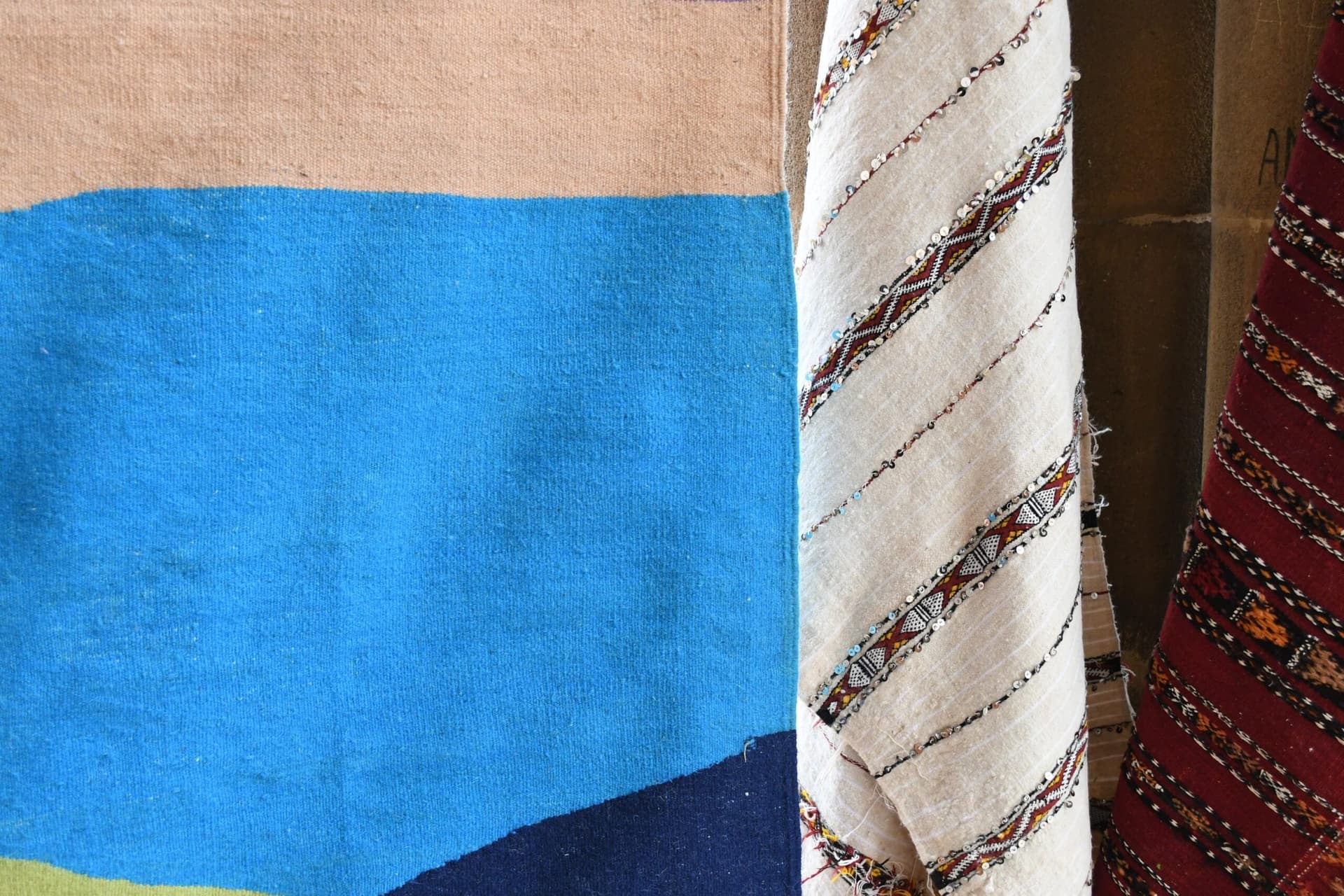 Marokkolainen matto käsintehty villa 6x10 - Väriblokki moderni kilim alue matto olohuoneeseen makuuhuoneeseen, Sininen Violetti Neutraali - Image 8