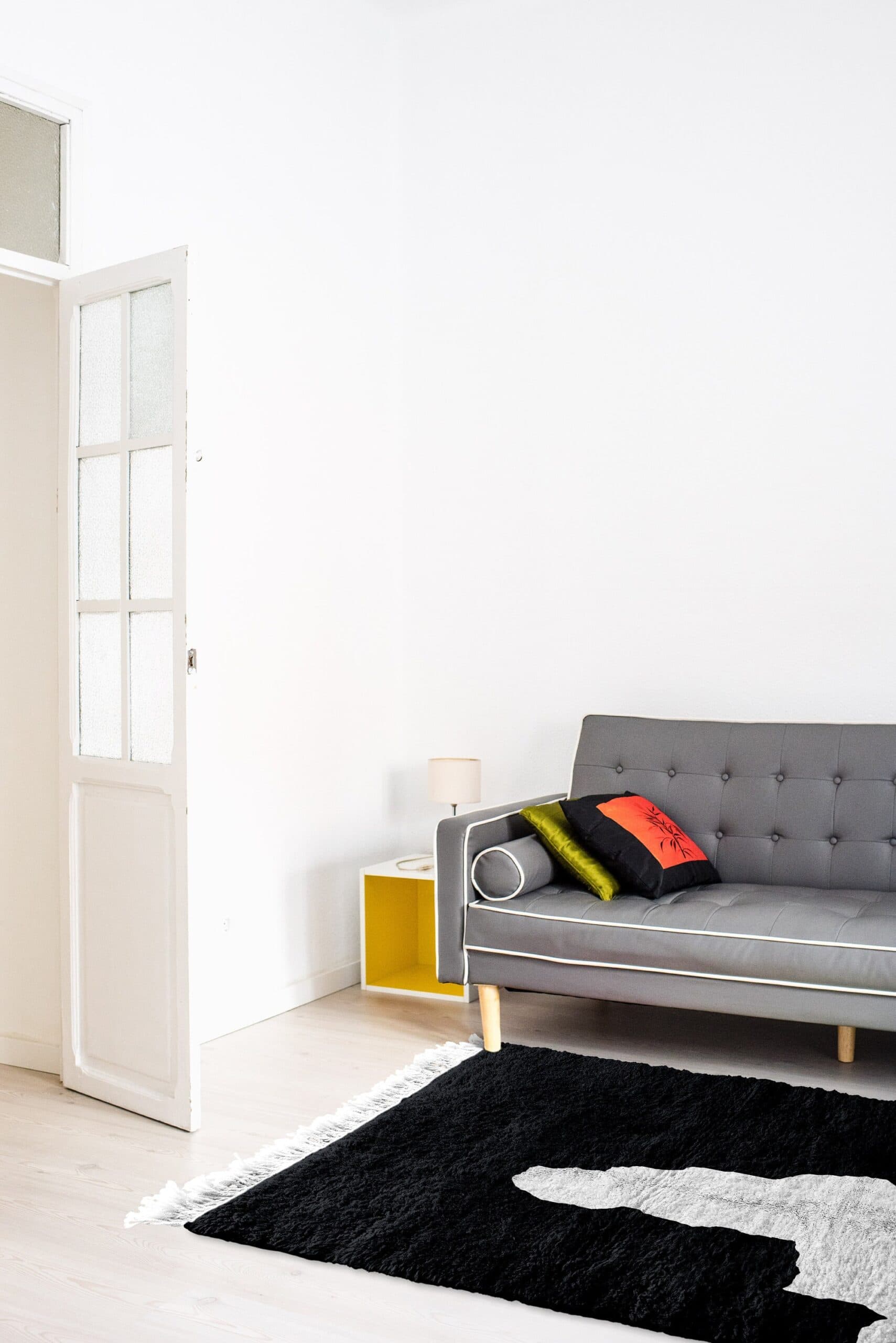 Marokkanischer Teppich handgewebt Wolle Maßanfertigung - Schwarz Ivory Minimalist Boho Teppich für Wohnzimmer Schlafzimmer - Mrirt - Image 5