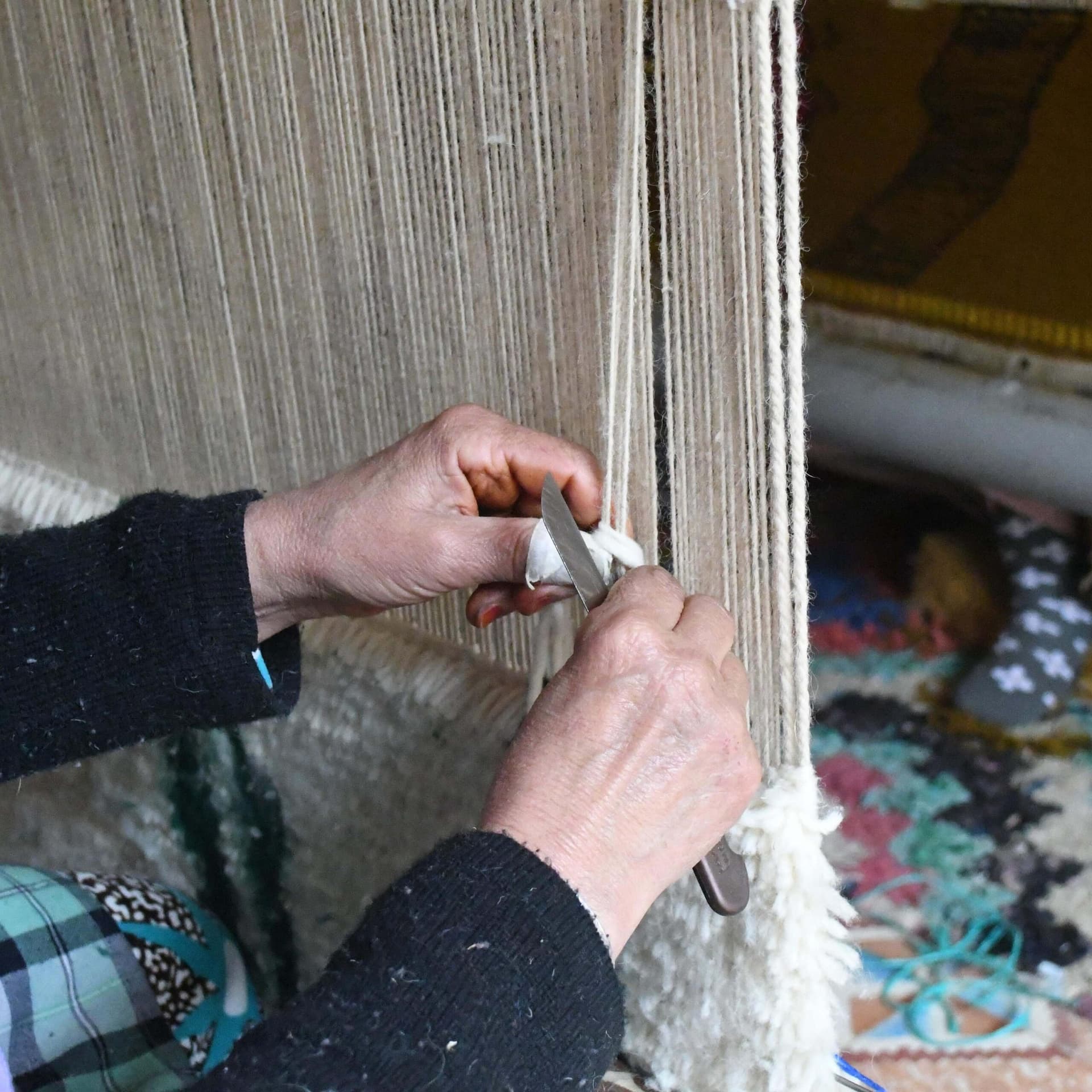 Marokkolainen Käsintehty Villa Matto - Neutraali Ivory Minimalistinen Boho Alue Matto Olohuoneeseen Makuuhuoneeseen - Image 3