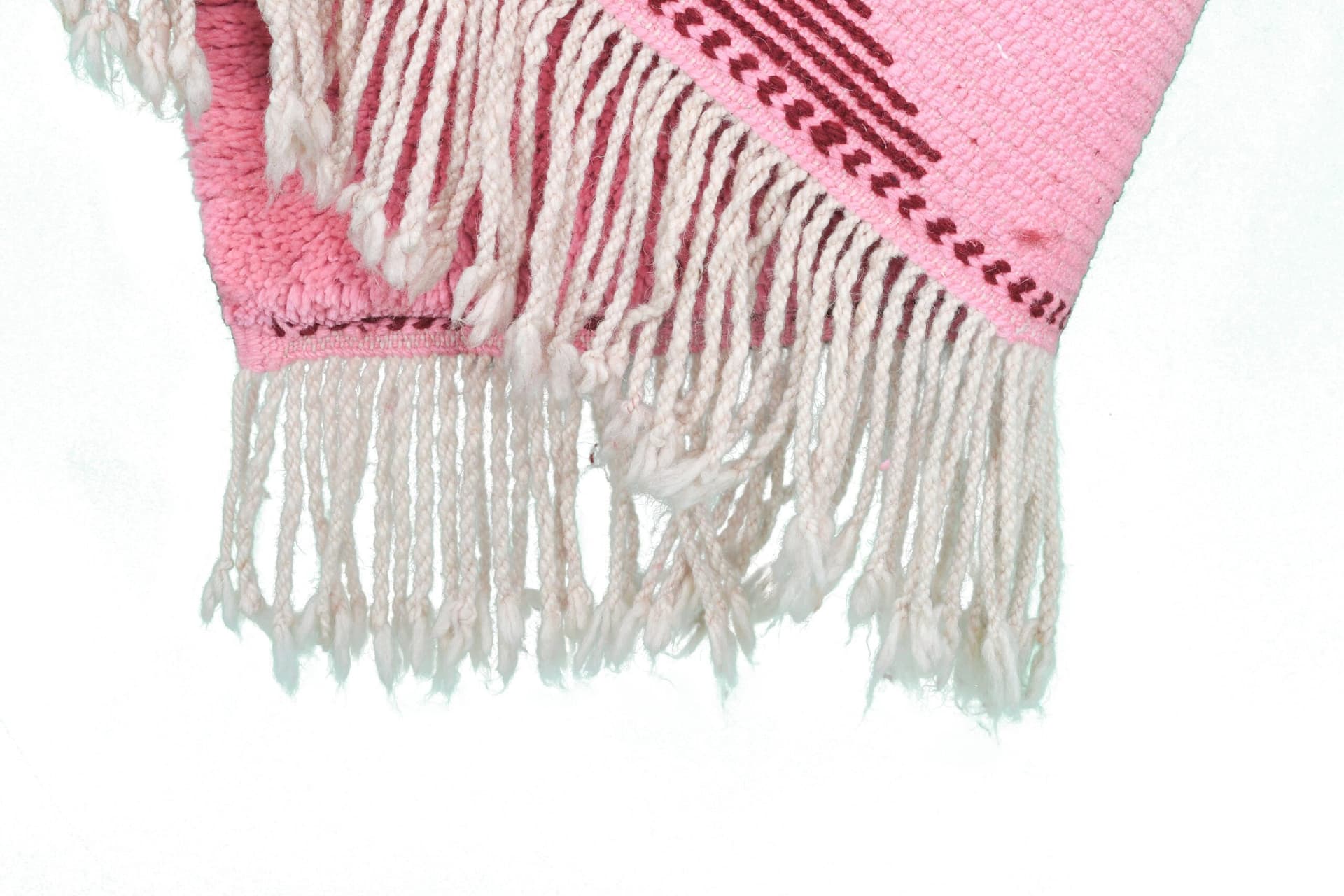 Tapis Marocain Mrirt 3x5 Laine Rose Bourgogne Minimaliste Salon Berbère - Image 10