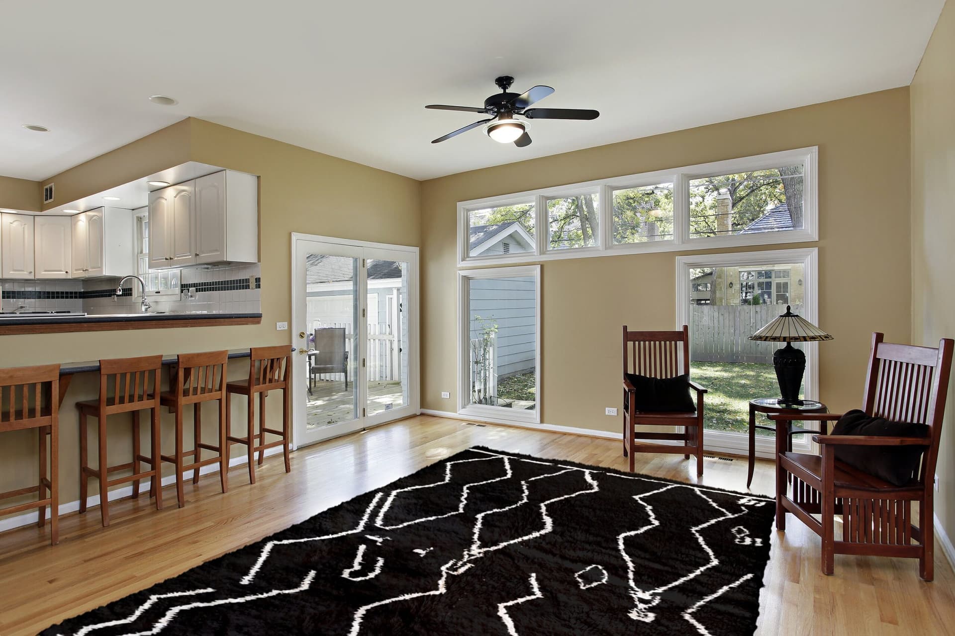 モロッコ製手作りウールラグ カスタムサイズ - ブラックホワイトミニマリストボヘミアンエリアラグ - Beni Ourain - Image 3