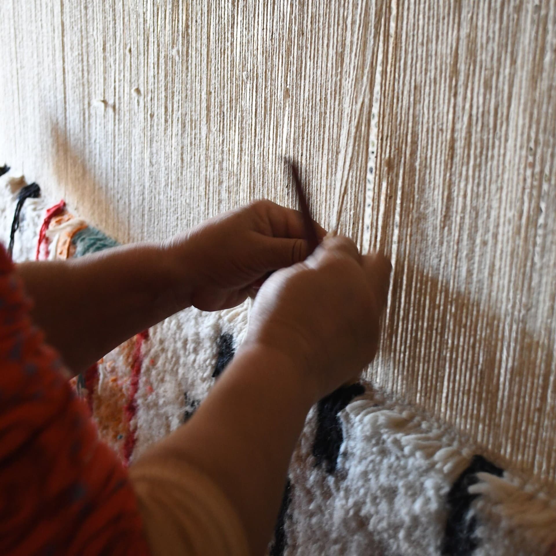 Marokkolainen Matto Azilal 2x3 Villa Kerma Valkoinen Musta Monivärinen Boho Makuuhuone Berber - Image 3