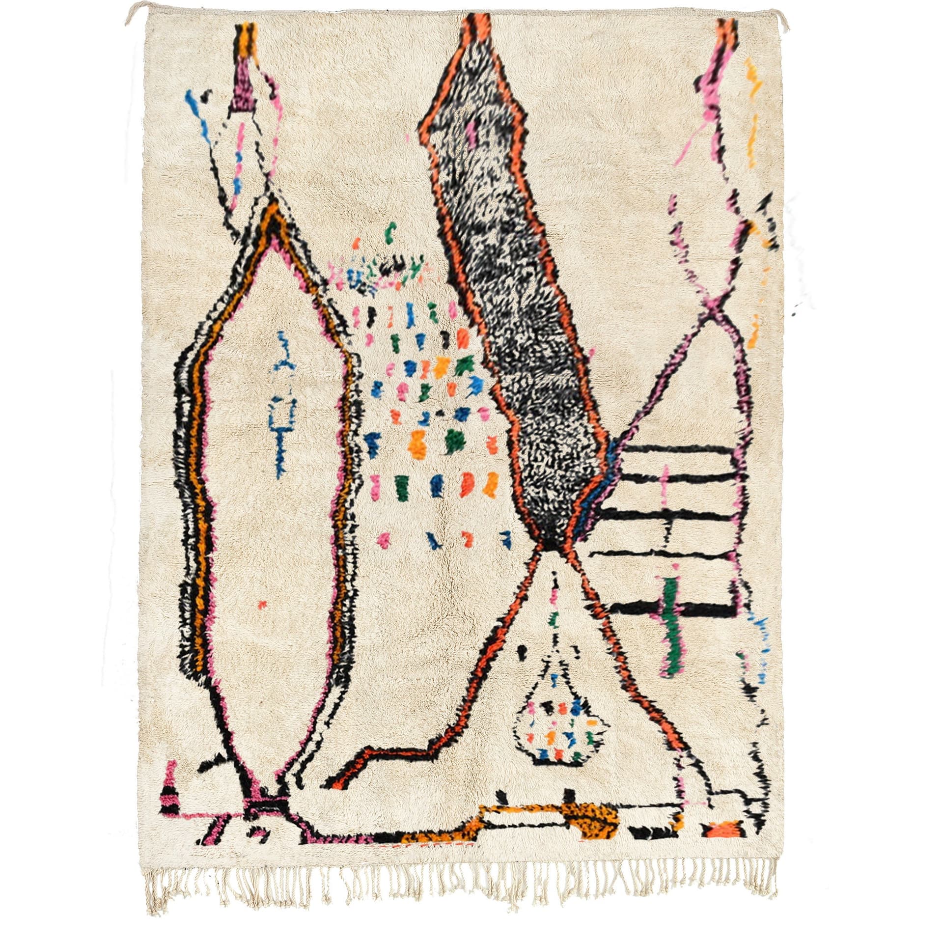 Alfombra Marroquí Hecha a Mano de Lana Tamaño Personalizado - Alfombra Boho Neutra Marfil para Sala de Estar y Dormitorio - Auténtico Berber - Image 2