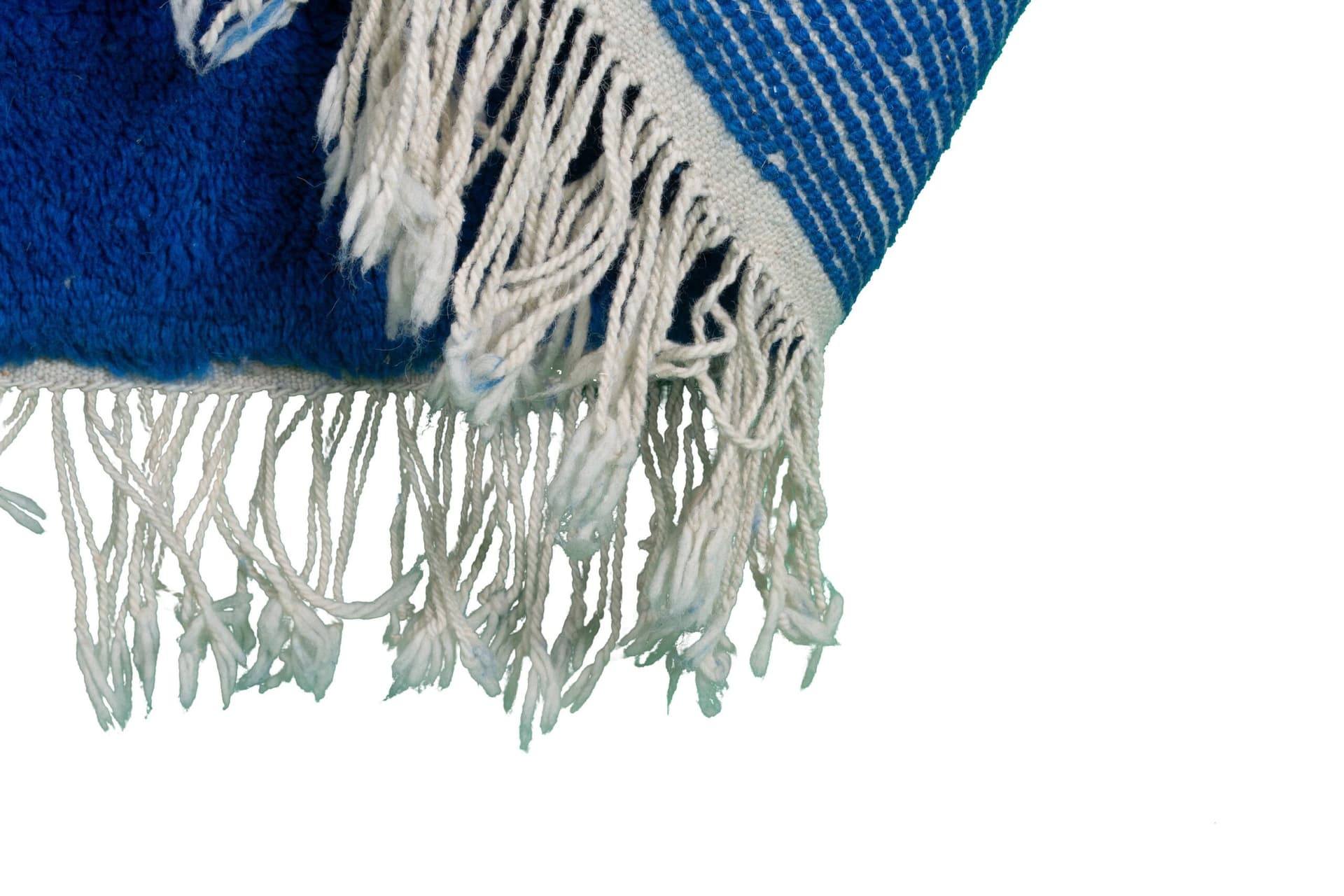 Marokkanischer Teppich Mrirt 5x8 Wolle Elfenbein Weiß Kobalt Blau Blush Pink Pfirsich Minimalistisch Wohnzimmer Berber - Image 11