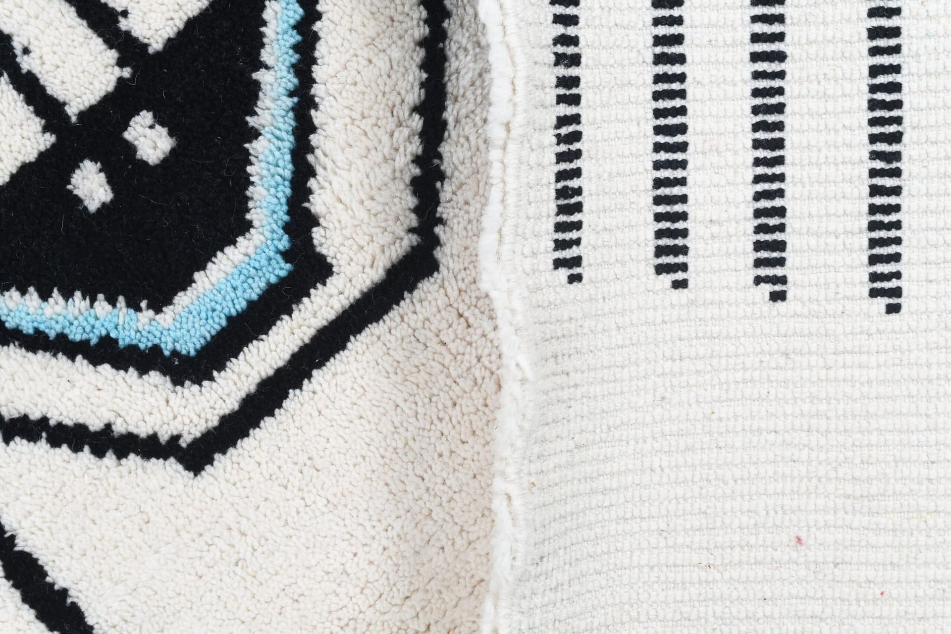 Alfombra Marroquí Mrirt 3x5 Lana Marfil Negro Rojo Minimalista Sala de Estar Berber - Image 12