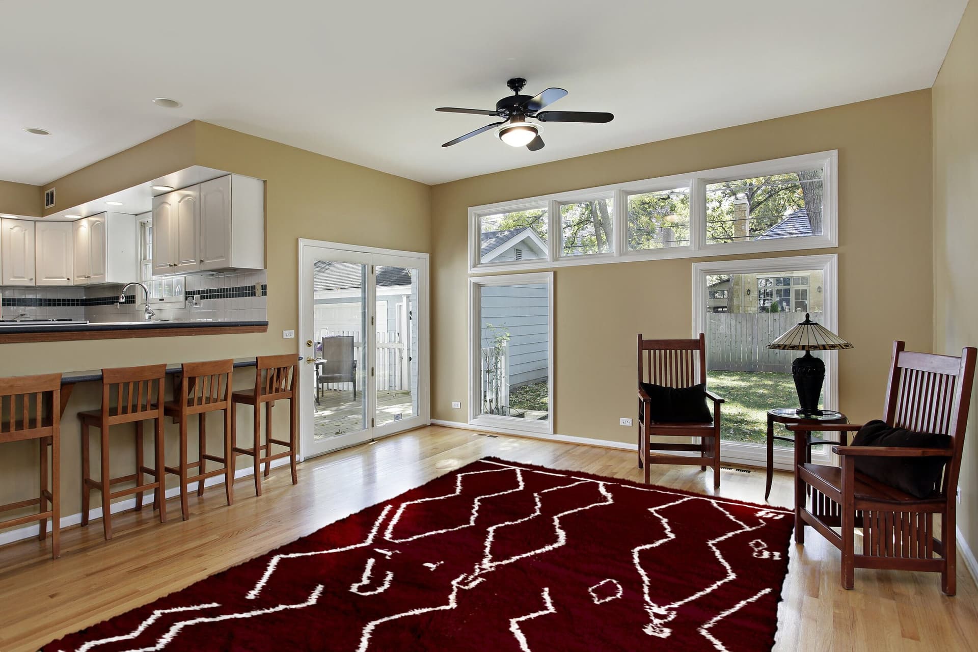 Marokkanischer Teppich Mrirt 4x6 Wolle Burgunderrot Creme Weiß Minimalistisch Boho Wohnzimmer Berber - Image 4