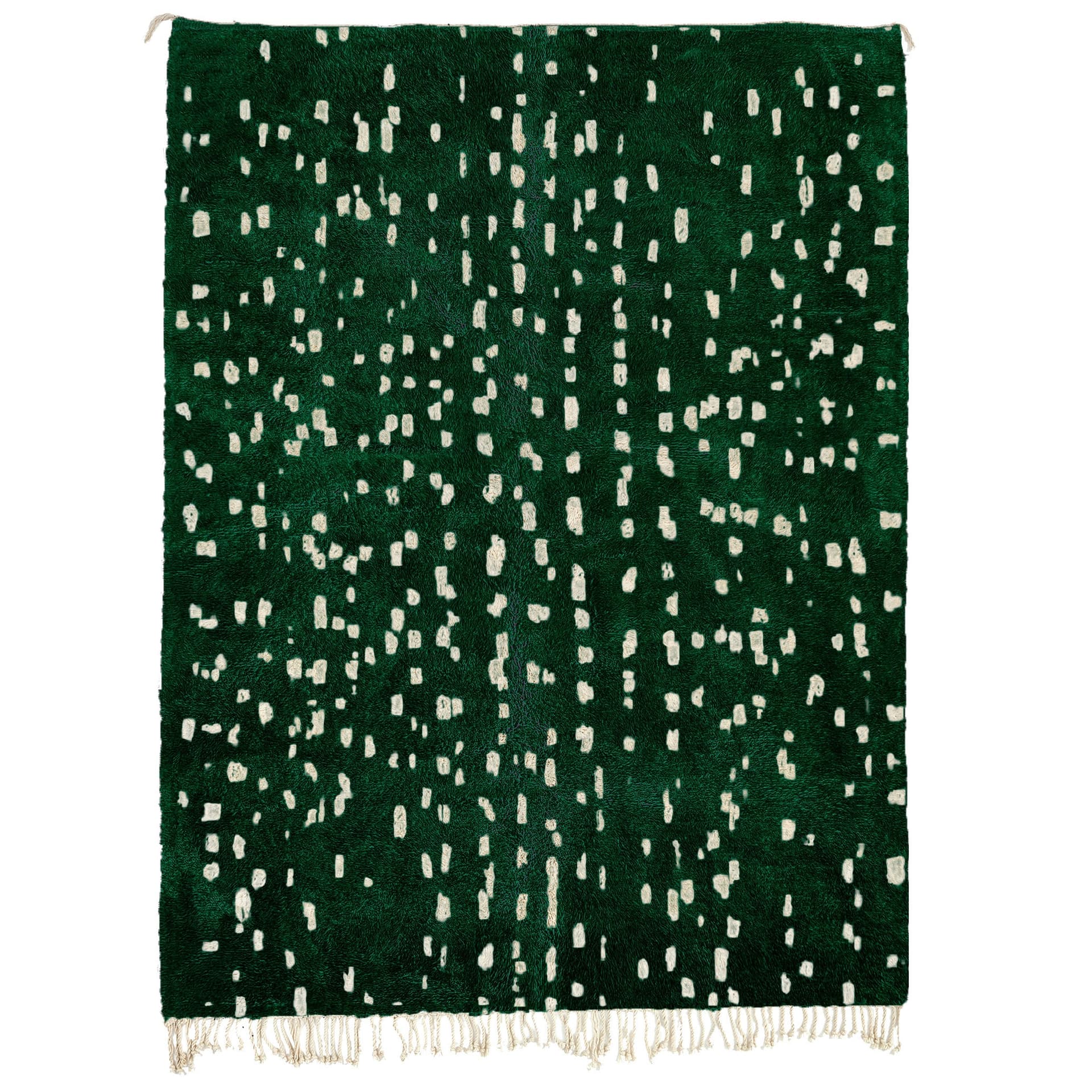 Marokkanischer Teppich Handgefertigt Wolle 8x10 - Dunkelgrün Elfenbein Moderner Boho Teppich für Wohnzimmer Schlafzimmer - Mrirt Berber - Image 2