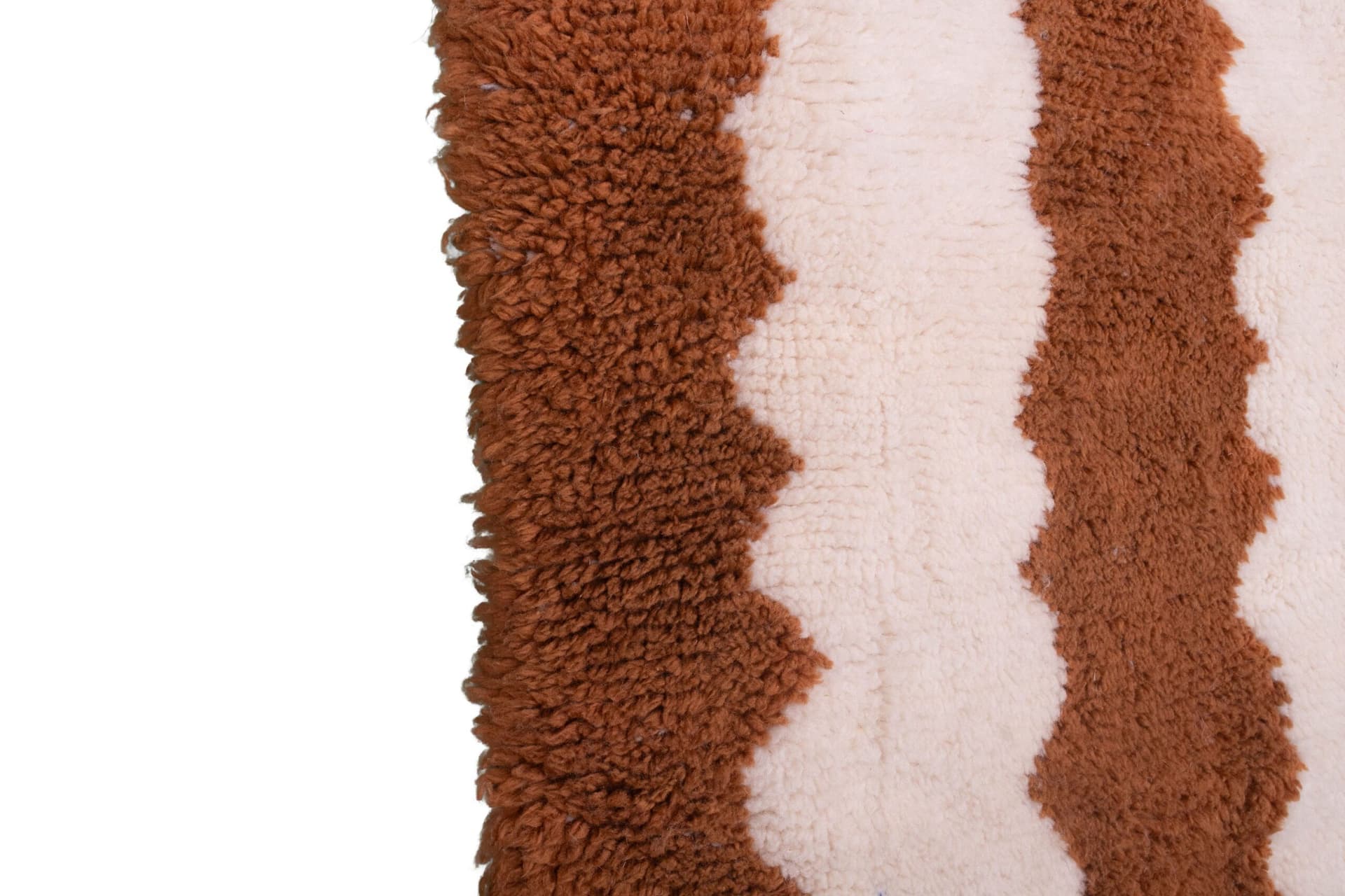 Marokkanischer Teppich Handgefertigt Wolle Maßgeschneiderte Größe - Elfenbein Braun Gestreifter Moderner Boho Teppich für Wohnzimmer Schlafzimmer Mrirt - Image 4