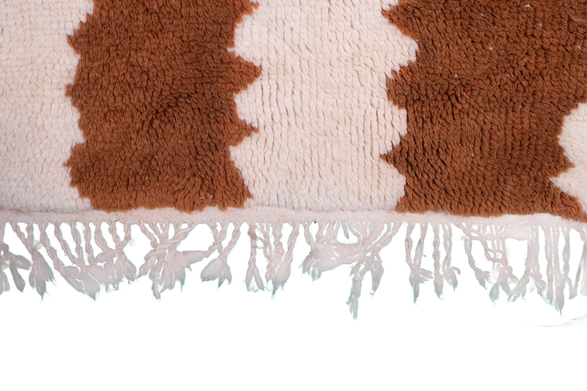 Marokkanischer Teppich Handgefertigt Wolle Maßgeschneiderte Größe - Elfenbein Braun Gestreifter Moderner Boho Teppich für Wohnzimmer Schlafzimmer Mrirt - Image 9