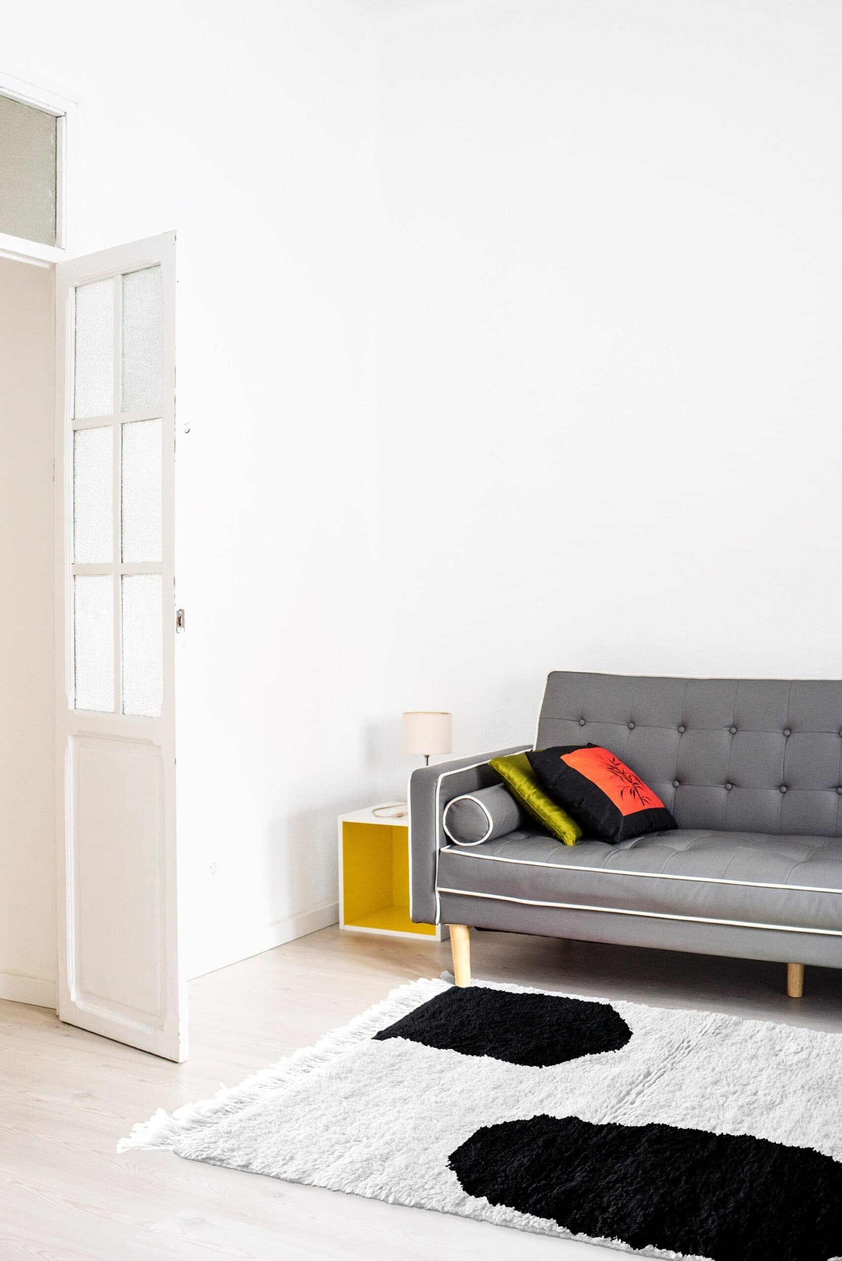 Marokkanischer Teppich Handgefertigt Wolle Maßanfertigung - Elfenbein Schwarz Minimalistischer Moderner Teppich für Wohnzimmer Schlafzimmer – Mrirt - Image 4