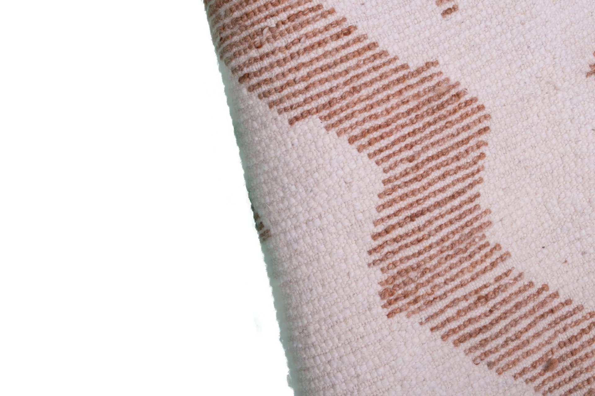 سجادة مغربية مريرت 4x6 من الصوف كريمي أبيض بني أخضر وردي لغرفة المعيشة بوهيمية - Image 10