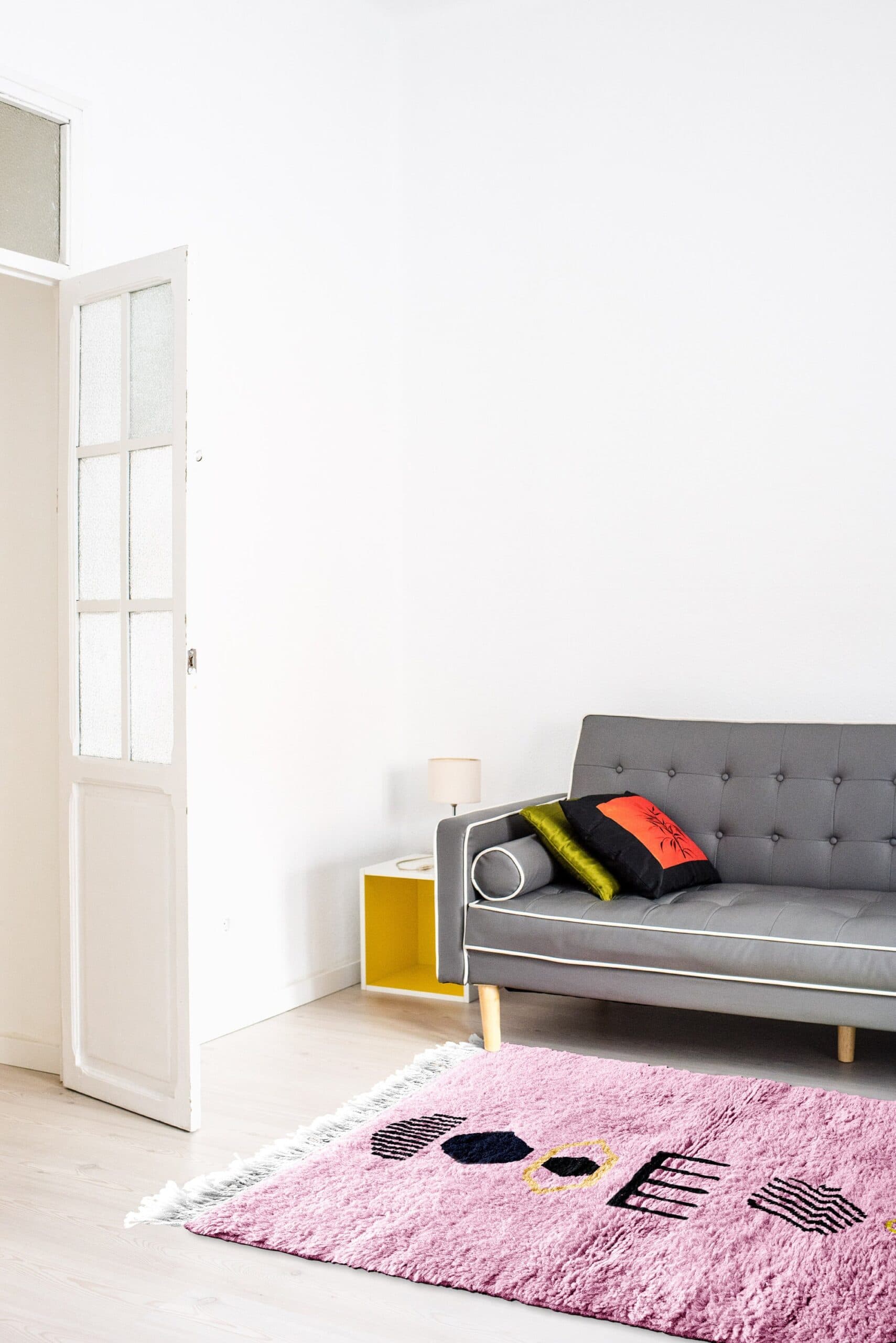 Alfombra Marroquí Hecha a Mano de Lana Tamaño Personalizado - Alfombra de Área Rosa Boho para Sala de Estar y Dormitorio - Alfombra Berber Moderna Minimalista - Image 4