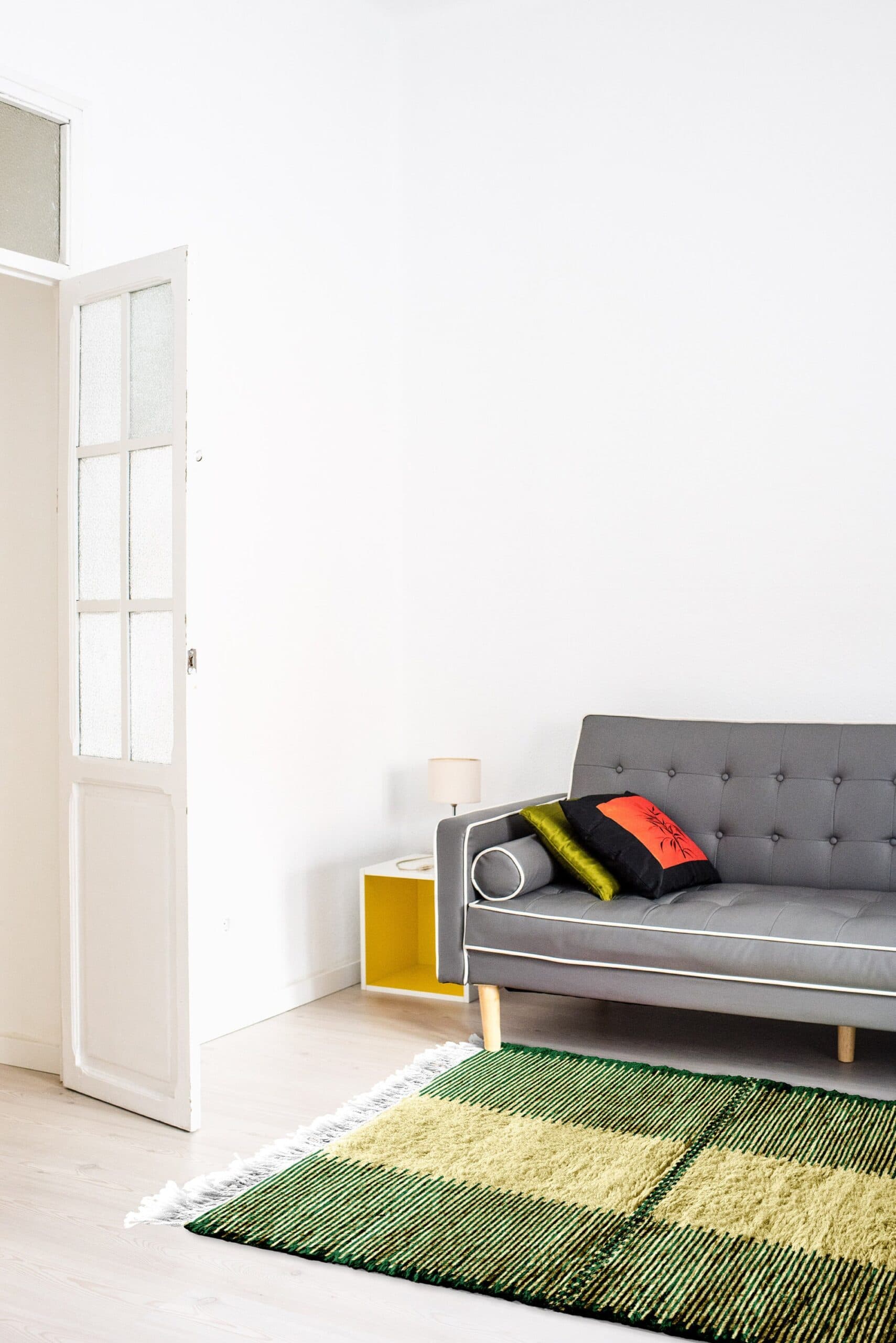 Alfombra Marroquí Hecha a Mano Lana Tamaño Personalizado - Verde Marfil Alfombra Moderna Boho para Sala de Estar Dormitorio - Mrirt - Image 5