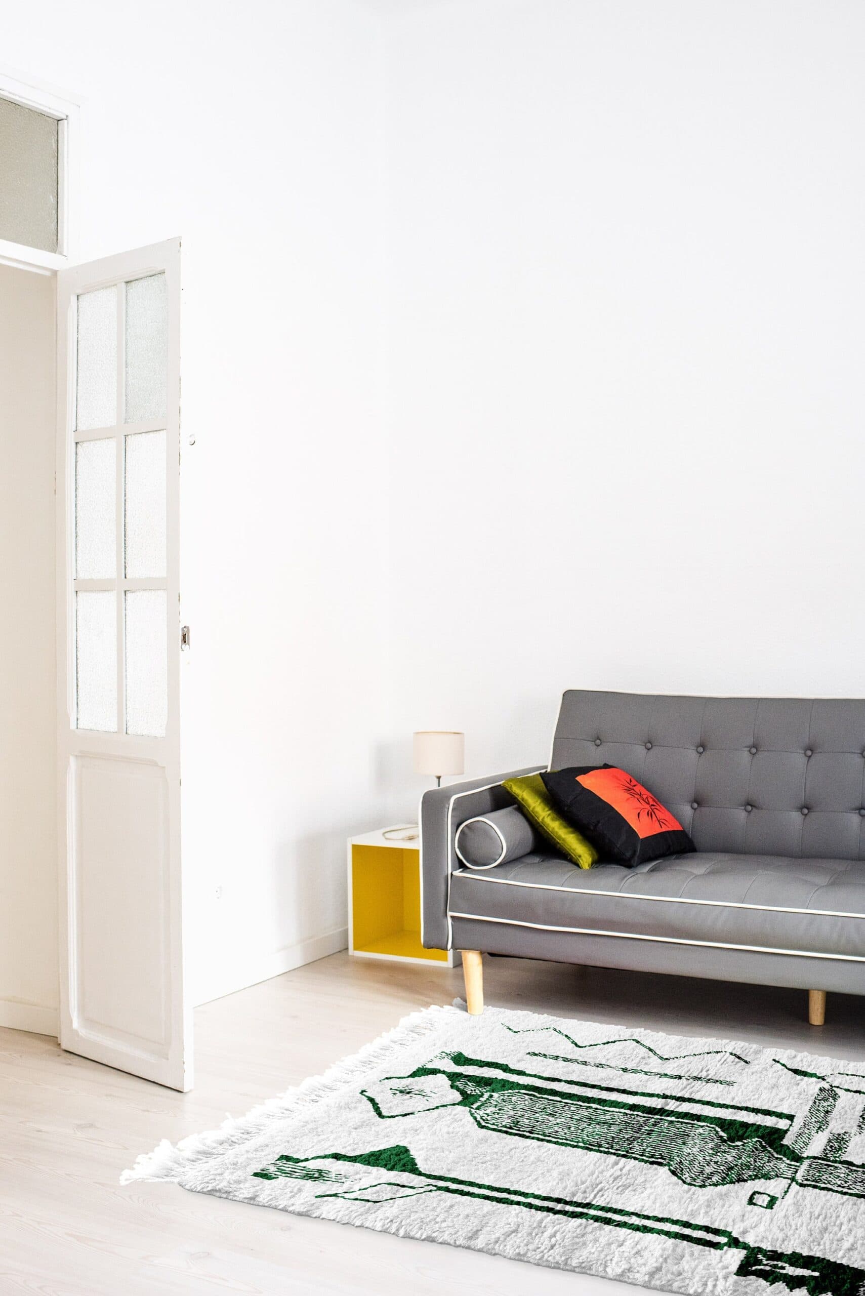 Tapis Marocain Fait Main Laine 8x10 - Ivoire Vert Tapis de Zone Boho Moderne pour Salon Chambre Beni Ourain - Image 4