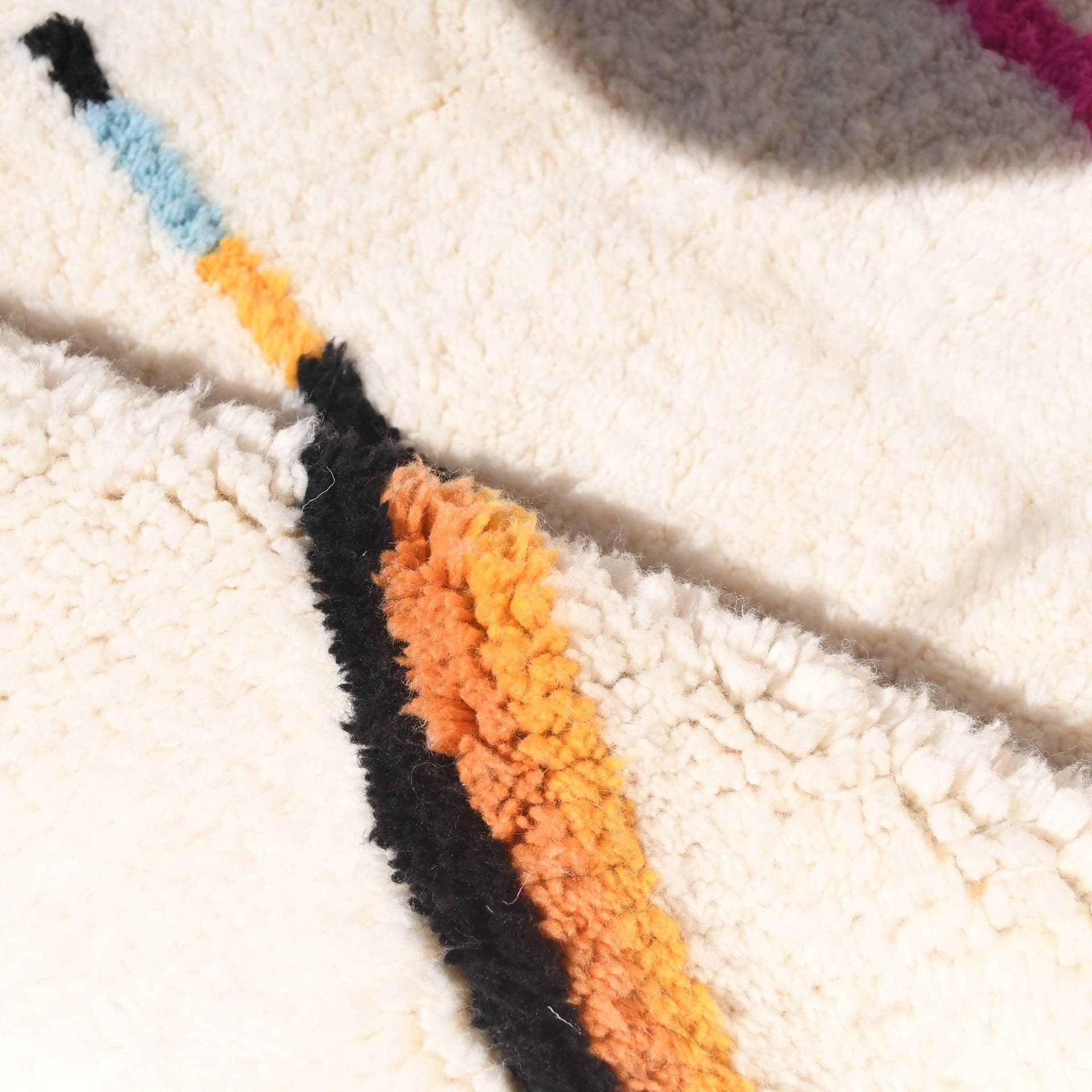 Alfombra Marroquí Azilal 8x10 Lana Crema Blanca Multicolor Boho Sala de Estar Berber - Image 3