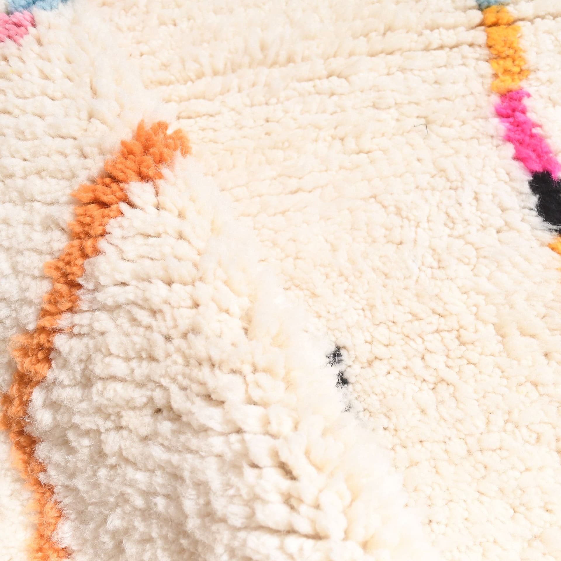 Alfombra Marroquí Azilal 8x10 Lana Crema Blanca Multicolor Boho Sala de Estar Berber - Image 4