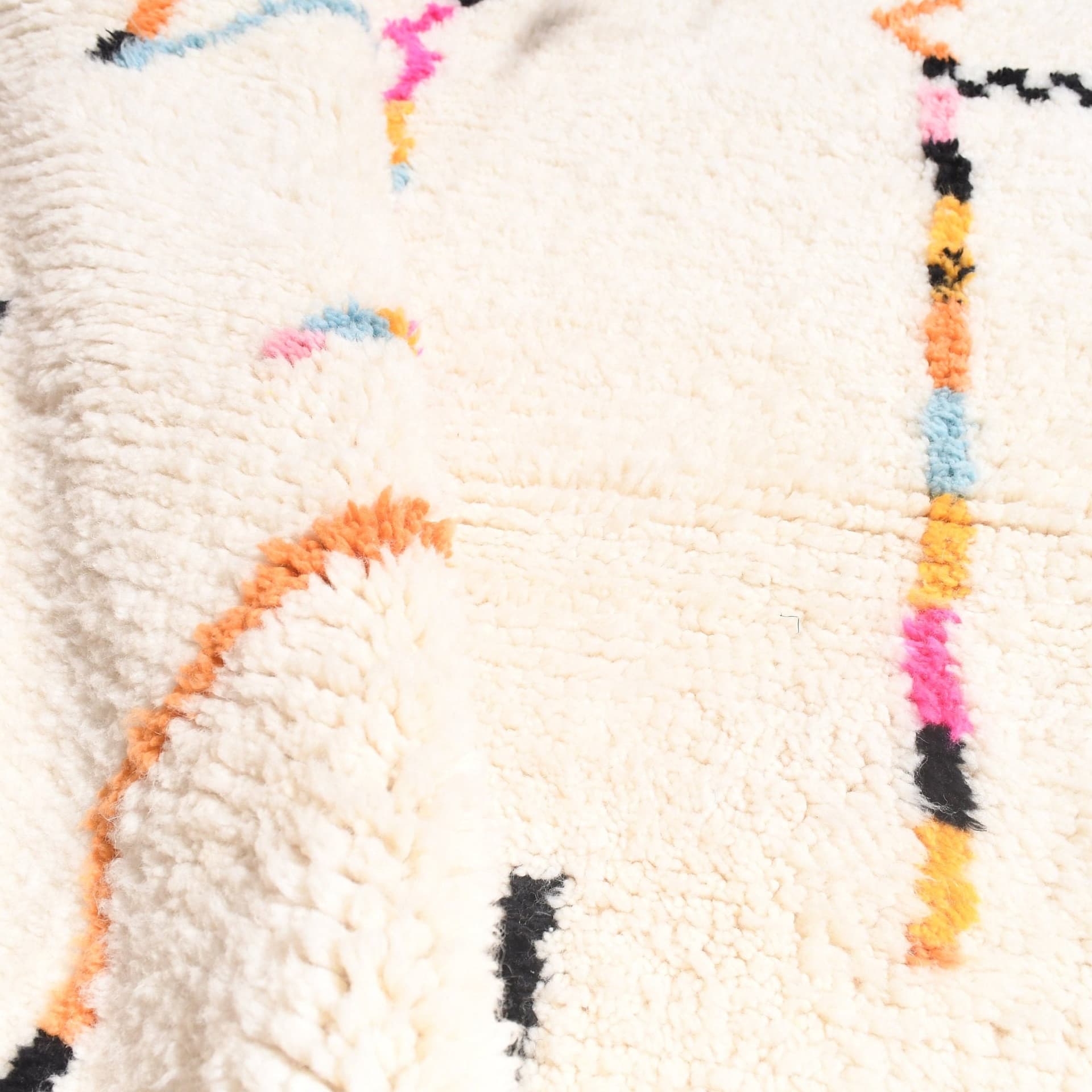 Alfombra Marroquí Azilal 8x10 Lana Crema Blanca Multicolor Boho Sala de Estar Berber - Image 5