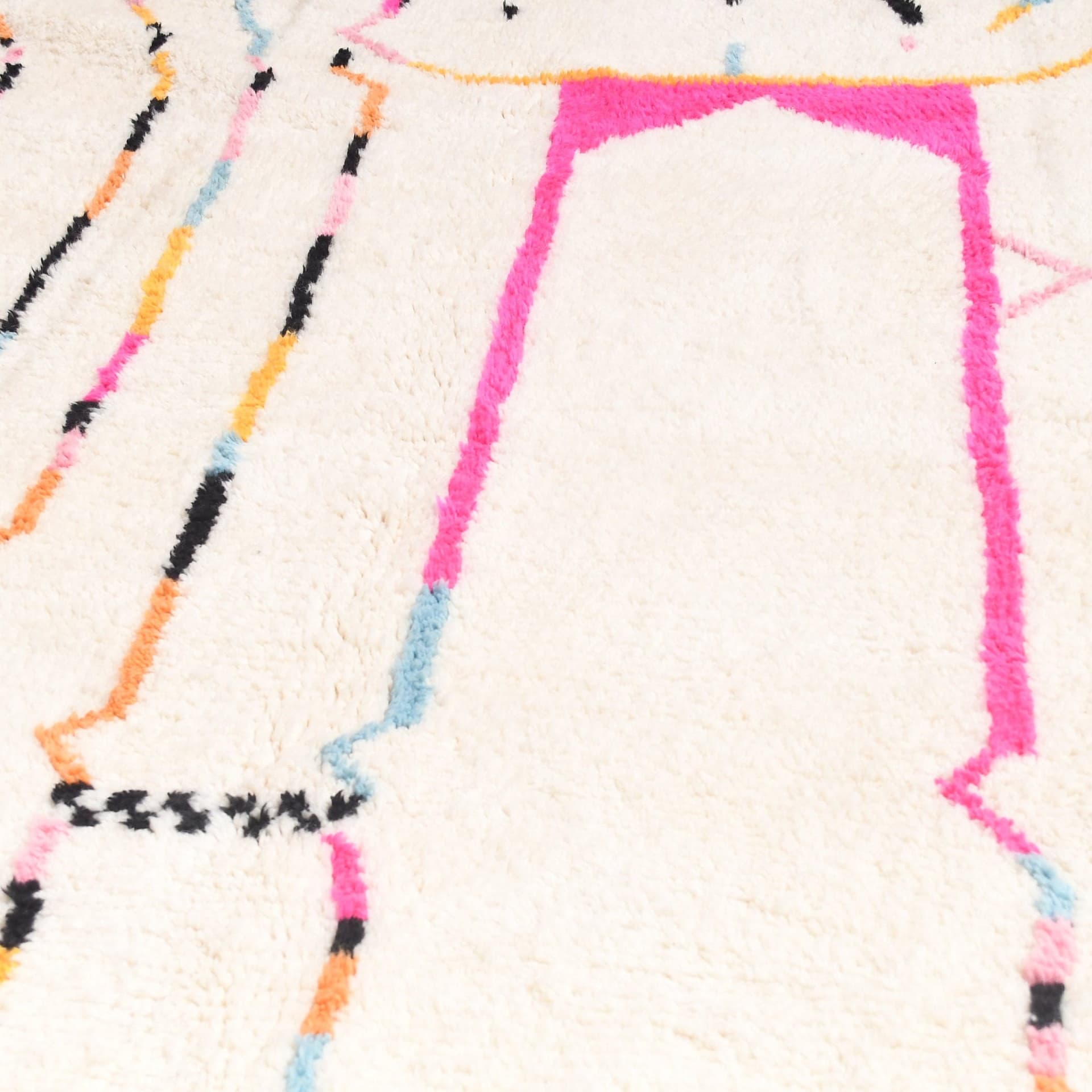 Alfombra Marroquí Azilal 8x10 Lana Crema Blanca Multicolor Boho Sala de Estar Berber - Image 6