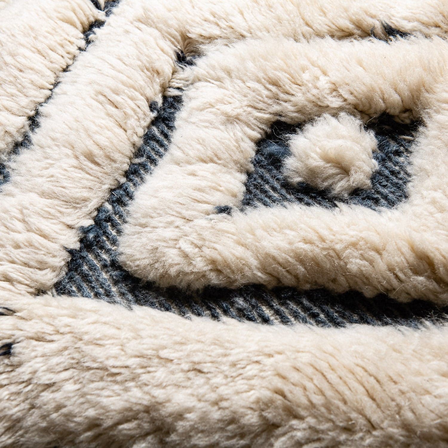 Moroccan Rug Handmade Wool - Ivory Black Modern Boho Area Rug for Living Room Bedroom - Beni Mrirt - Image 13