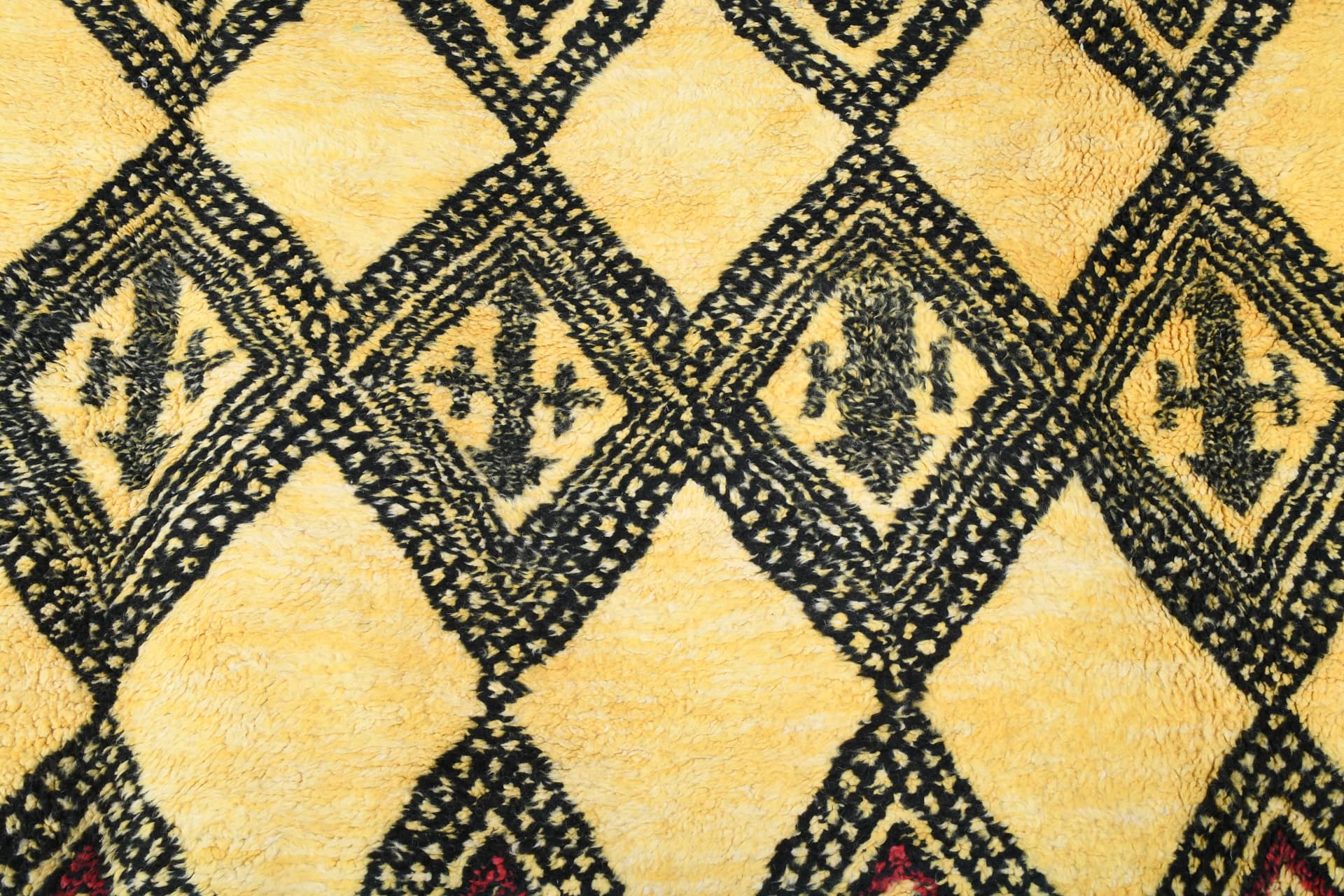 Ivory Orange Diamond Beni Mrirt Rug