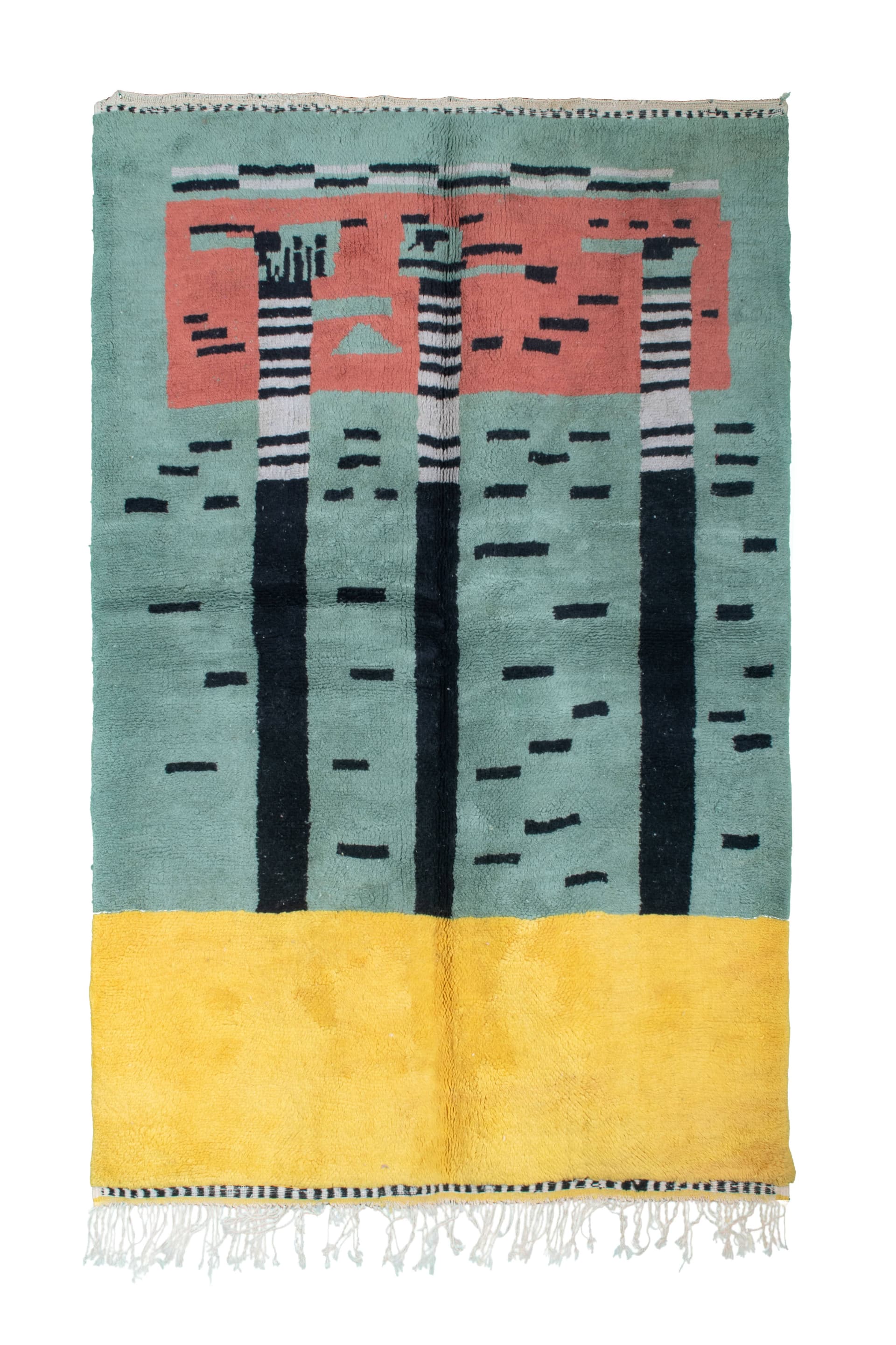 Teal Coral Block Beni Mrirt Rug