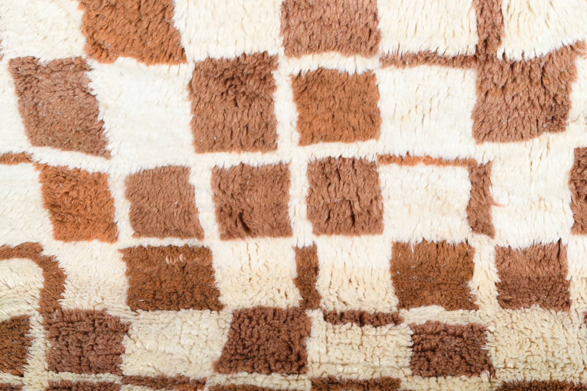 Ivory Brown Patchwork Runner Rug