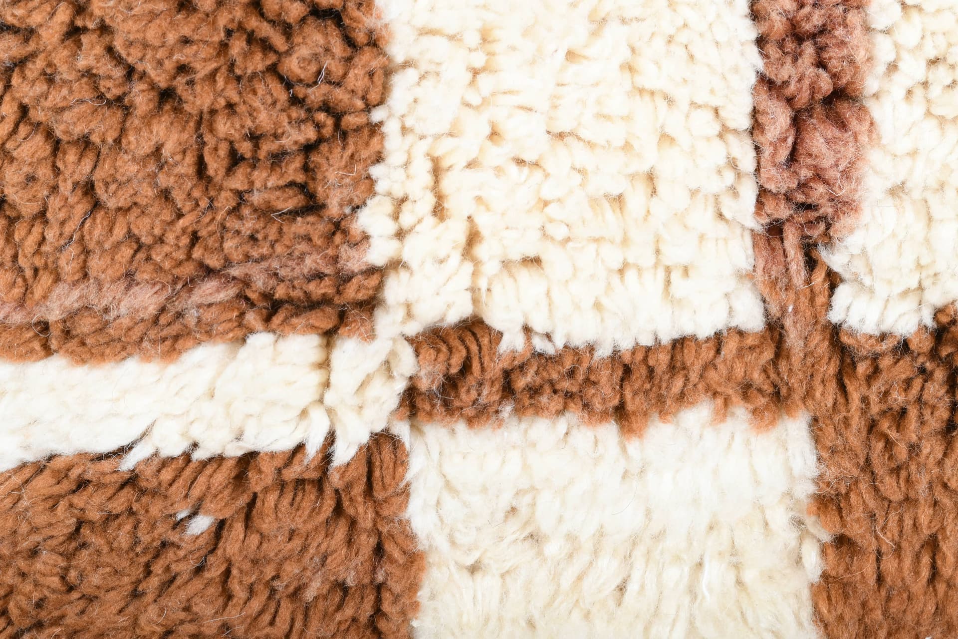 Ivory Brown Patchwork Runner Rug