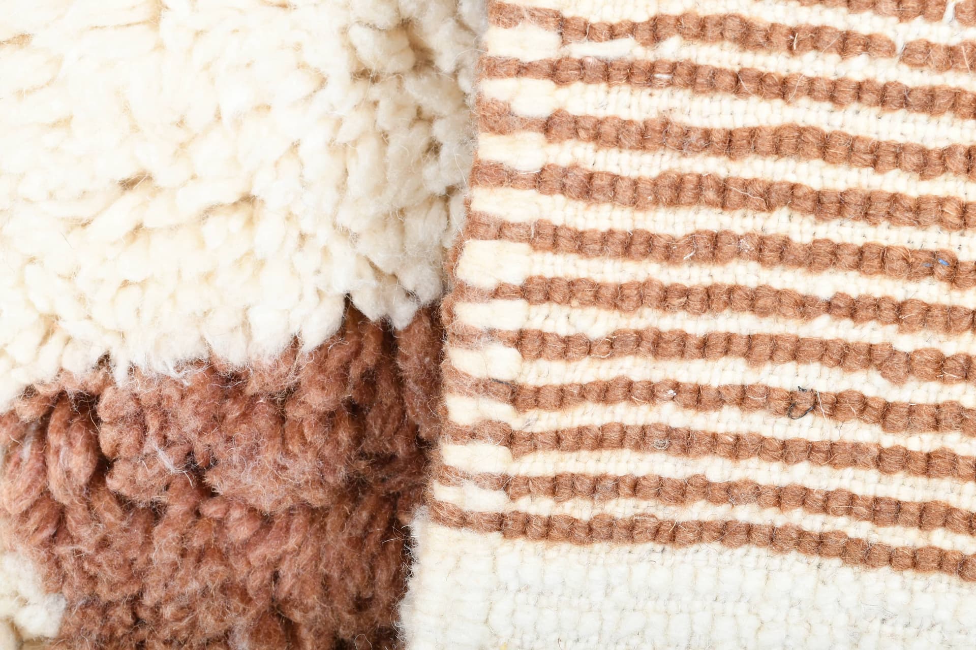 Ivory Brown Patchwork Runner Rug