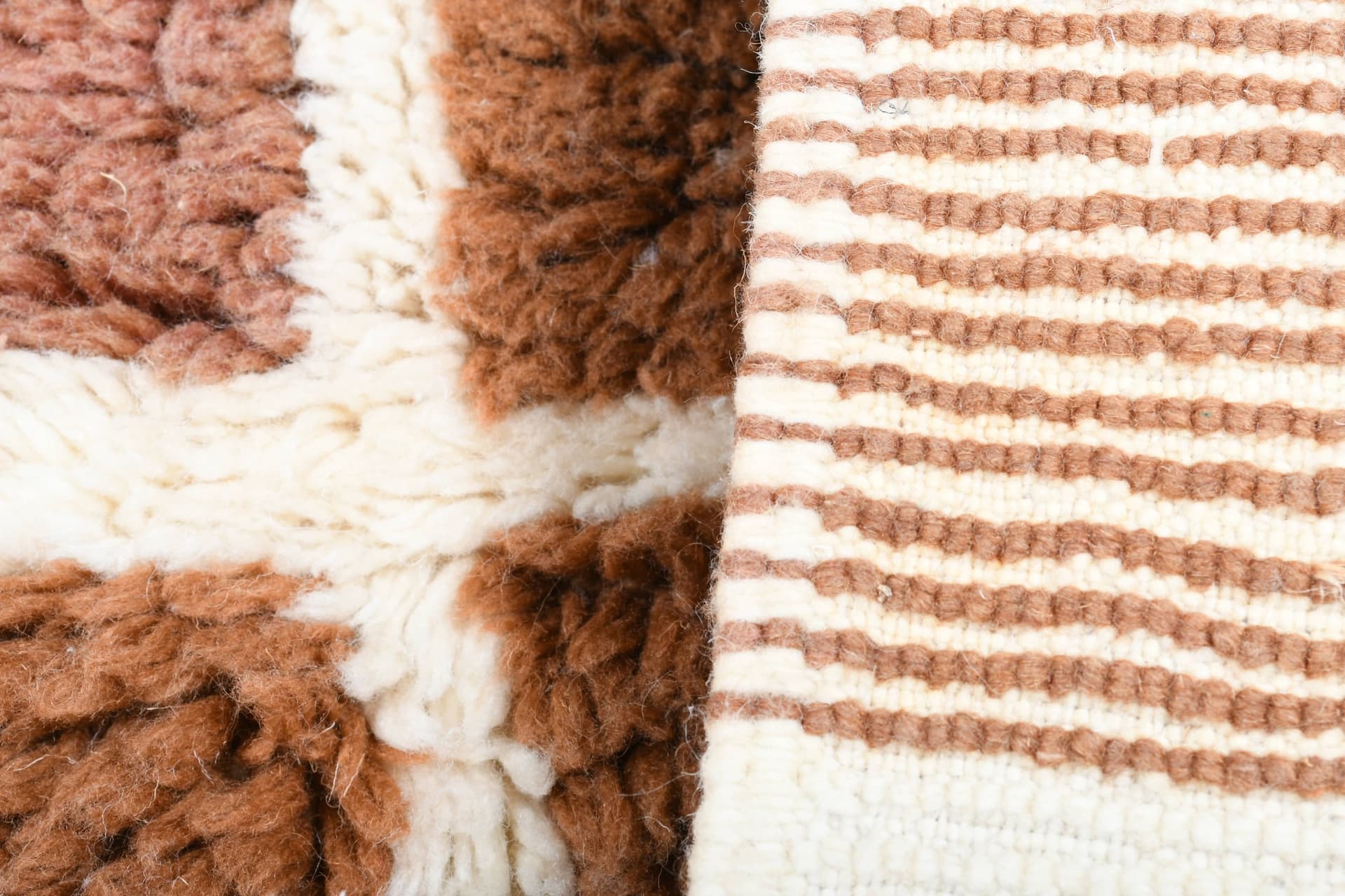 Ivory Brown Patchwork Runner Rug