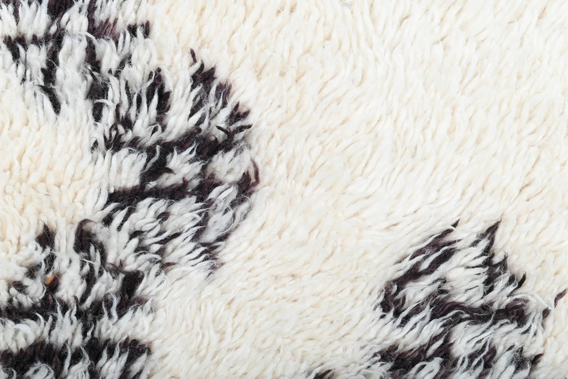 Ivory Black Medallion Beni Ourain Rug