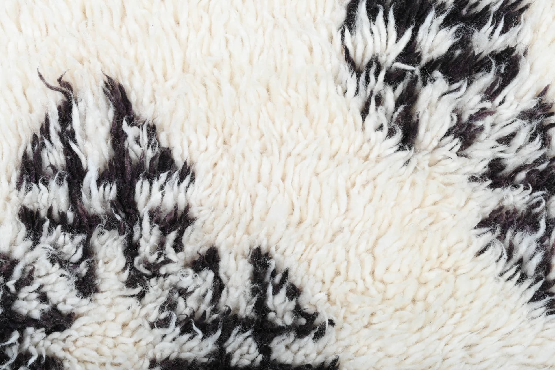 Ivory Black Medallion Beni Ourain Rug