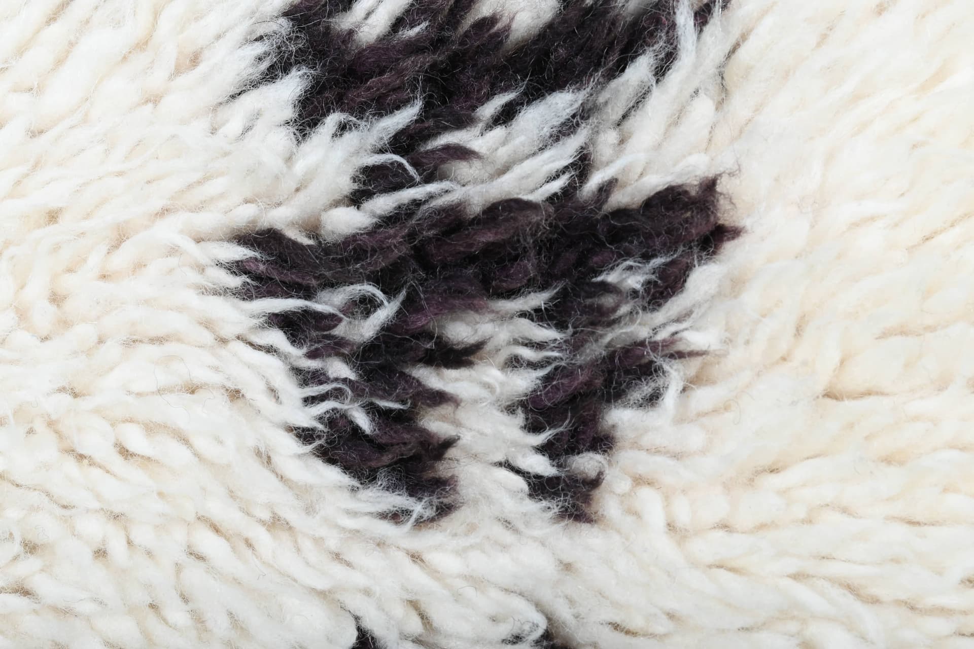 Ivory Black Medallion Beni Ourain Rug