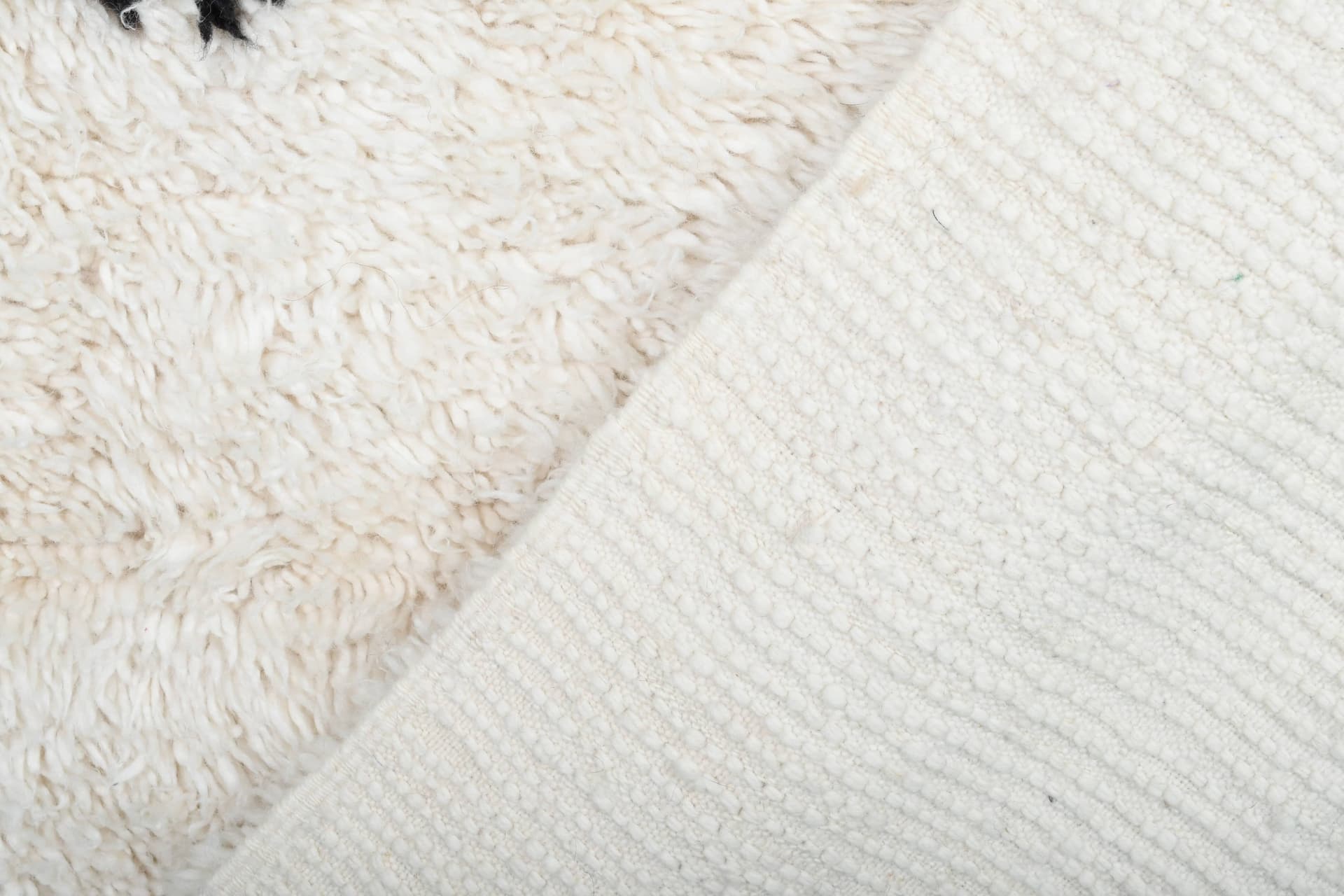 Ivory Black Medallion Beni Ourain Rug
