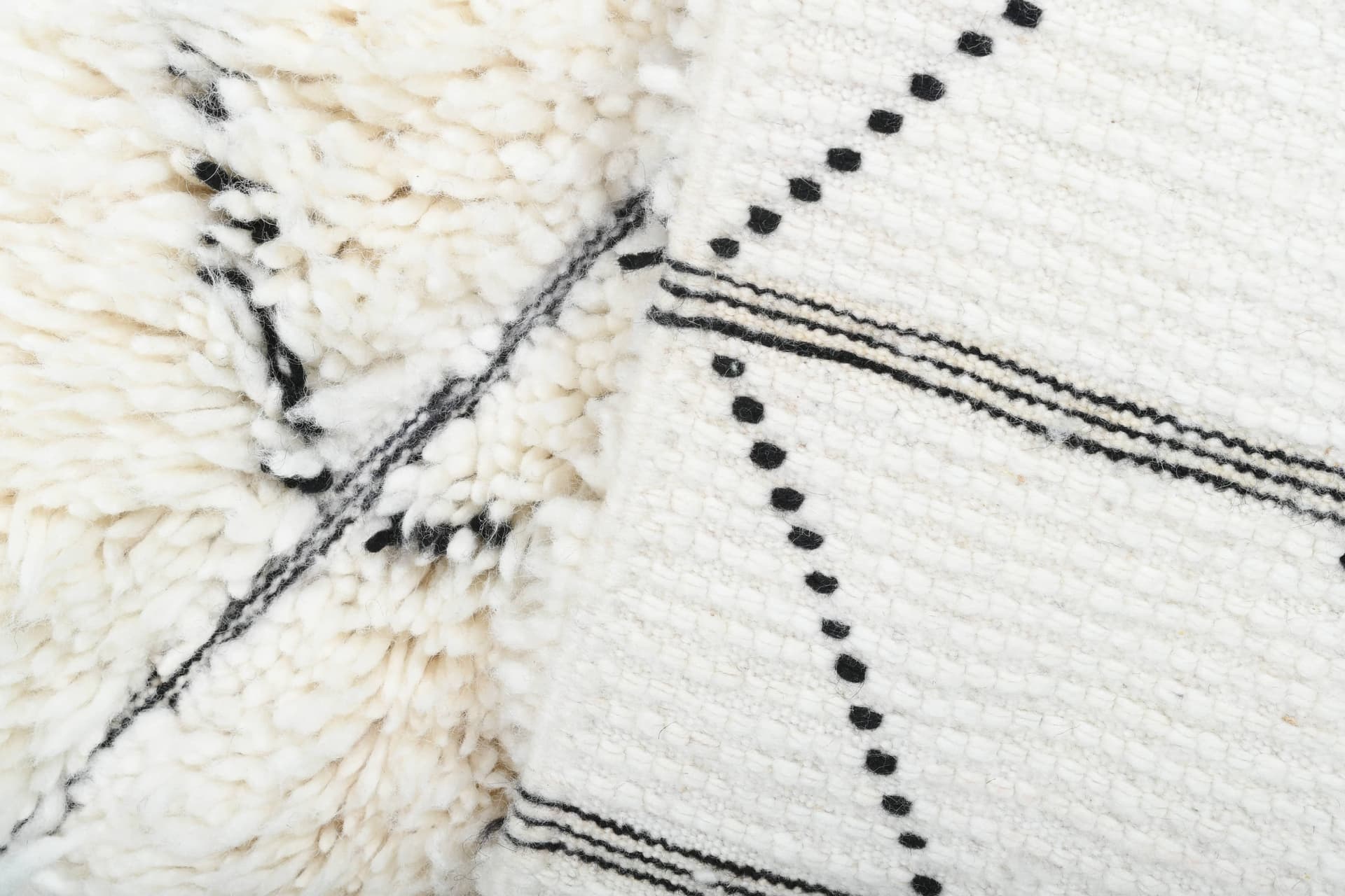 Ivory Horizontal Diamond Beni Ourain Rug