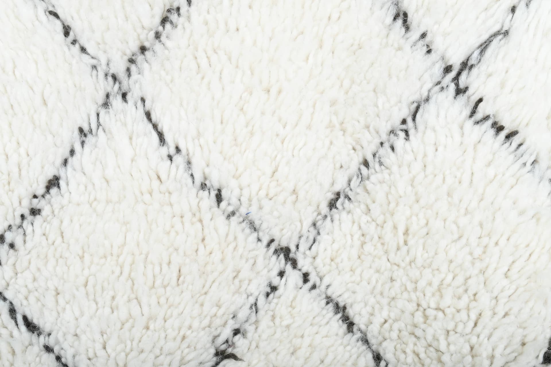 Ivory Diamond Fringe Beni Ourain Rug