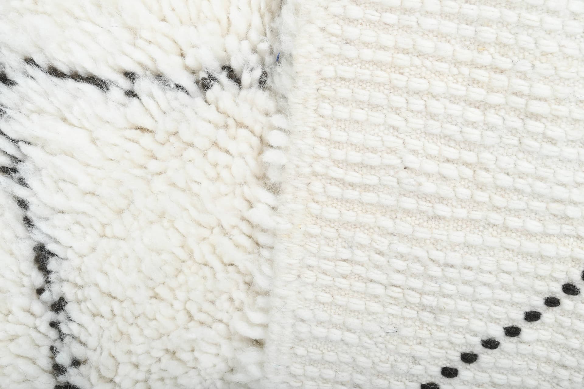 Ivory Diamond Fringe Beni Ourain Rug