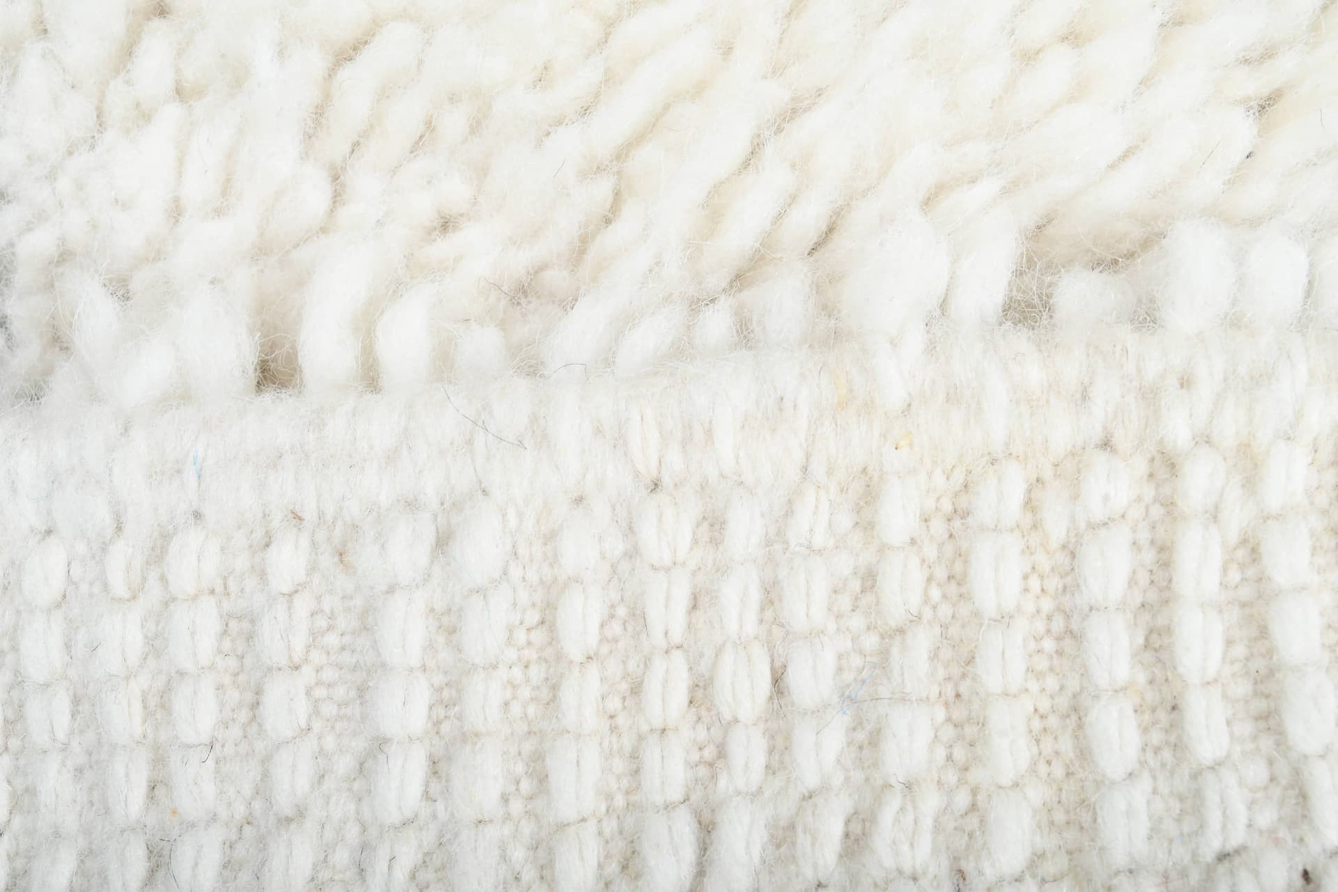 Ivory Diamond Fringe Beni Ourain Rug