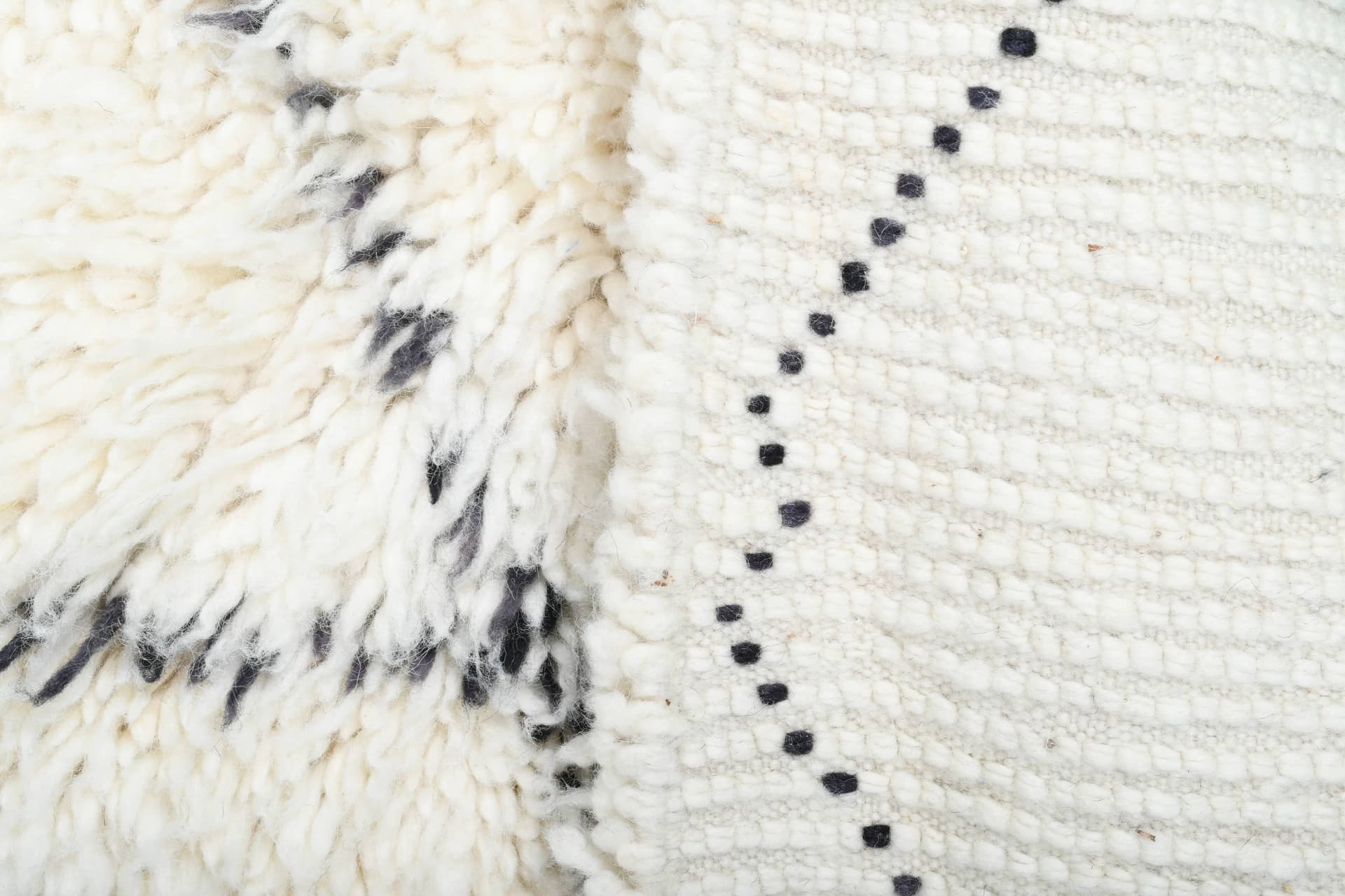 Ivory Crisscross Beni Ourain Runner Rug