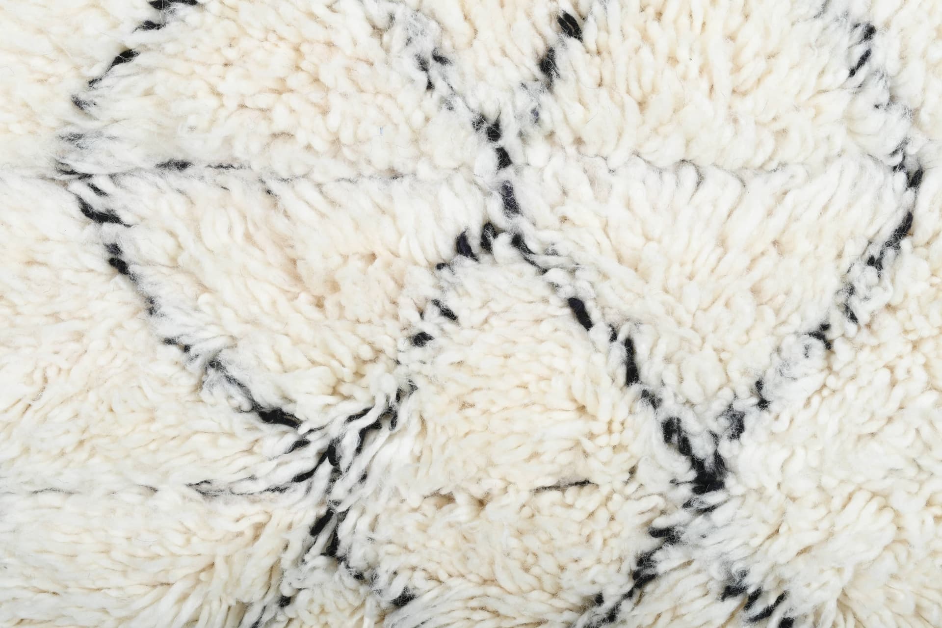Ivory Black Lozenge Beni Ourain Rug