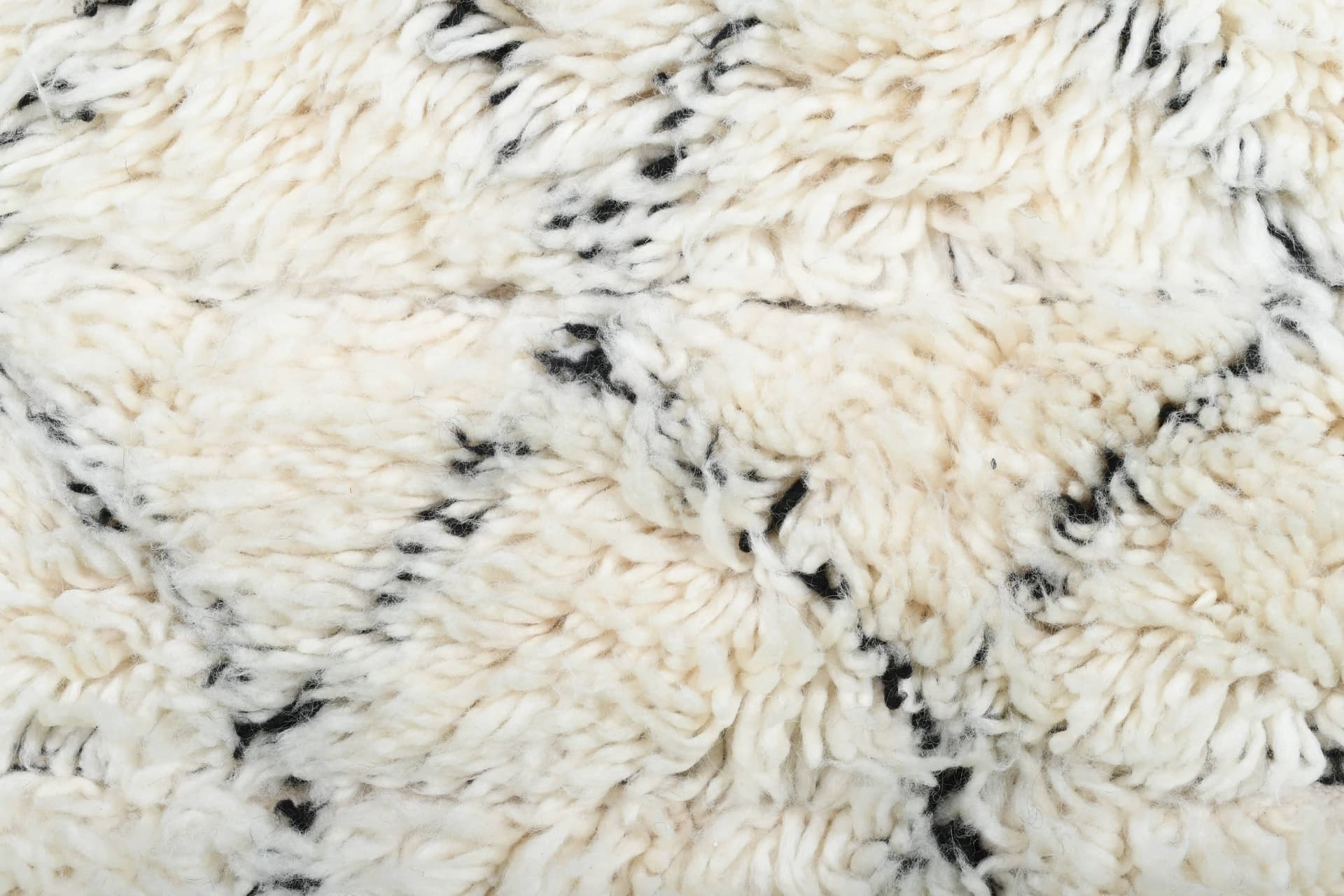 Ivory Black Lozenge Beni Ourain Rug
