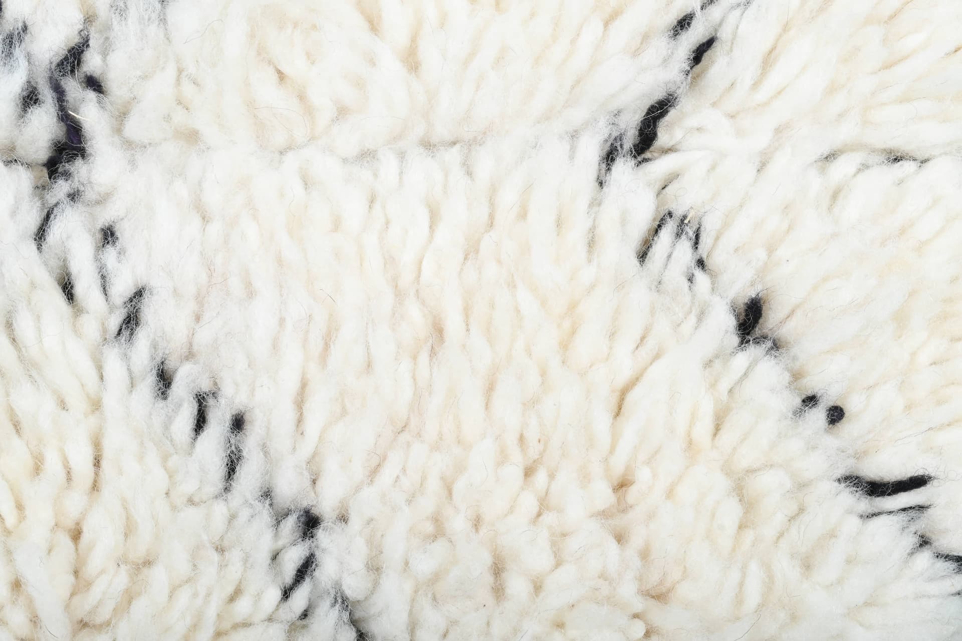 Ivory Black Lozenge Beni Ourain Rug