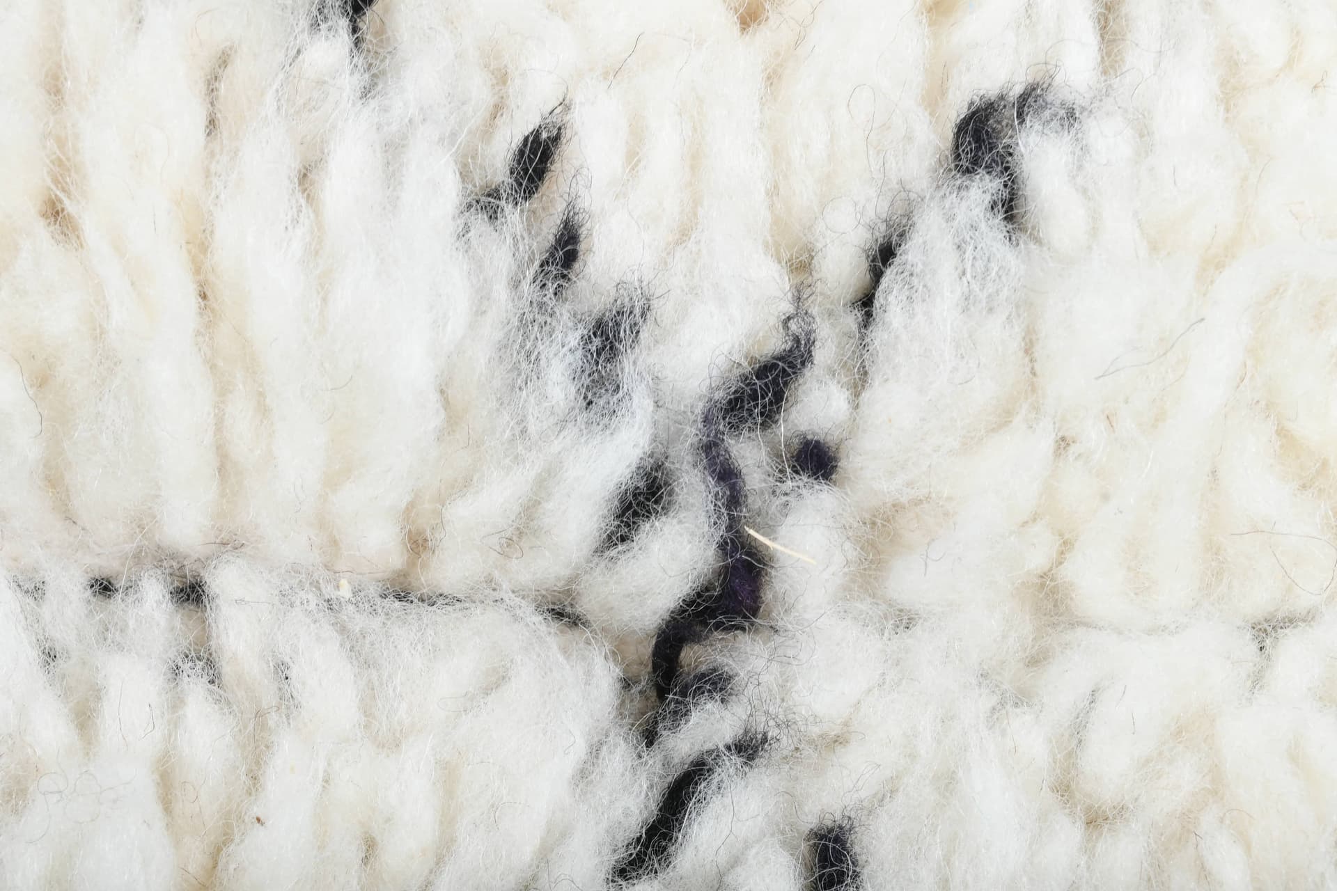 Ivory Black Lozenge Beni Ourain Rug