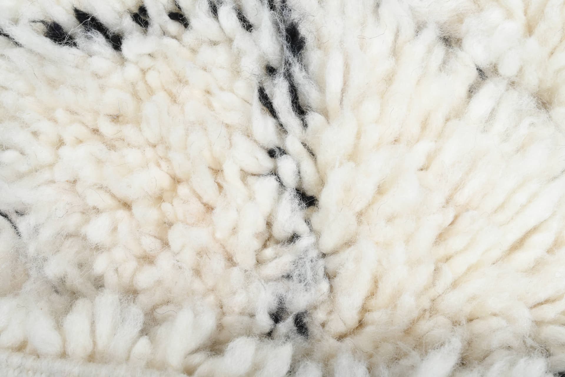 Ivory Black Lozenge Beni Ourain Rug