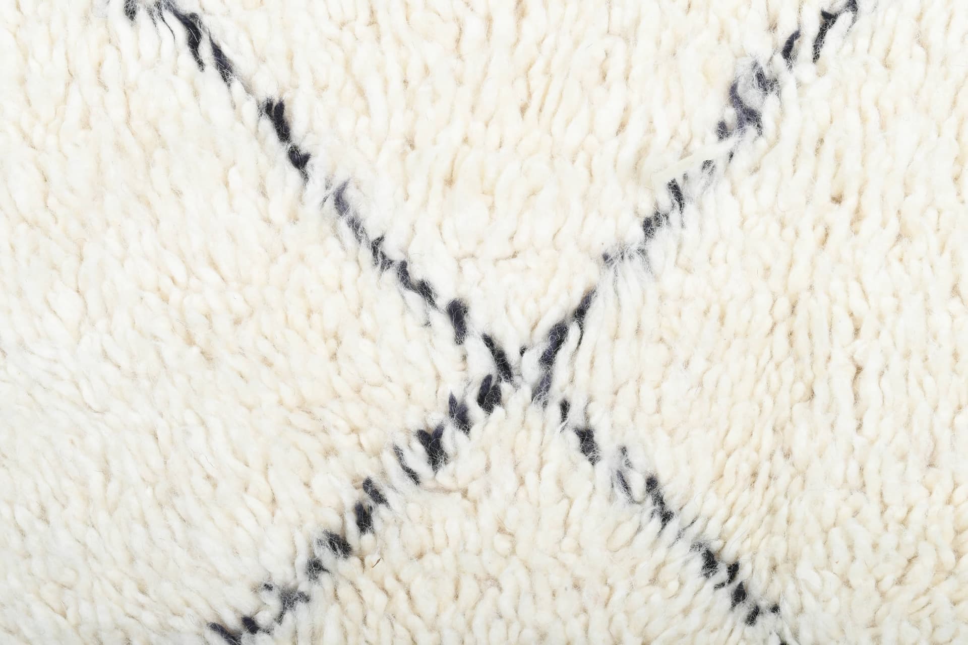 Ivory Black Trellis Beni Ourain Rug