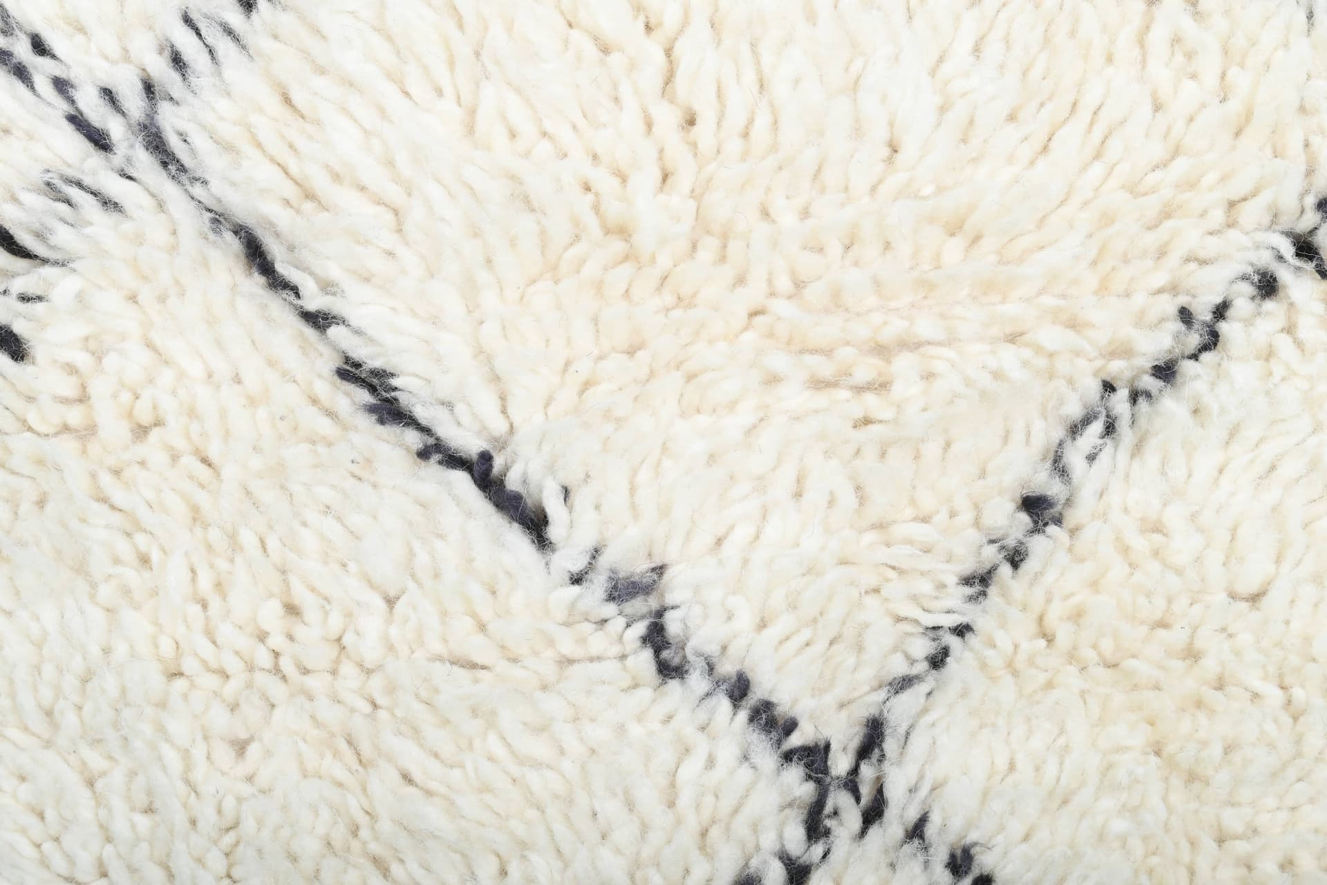 Ivory Black Trellis Beni Ourain Rug